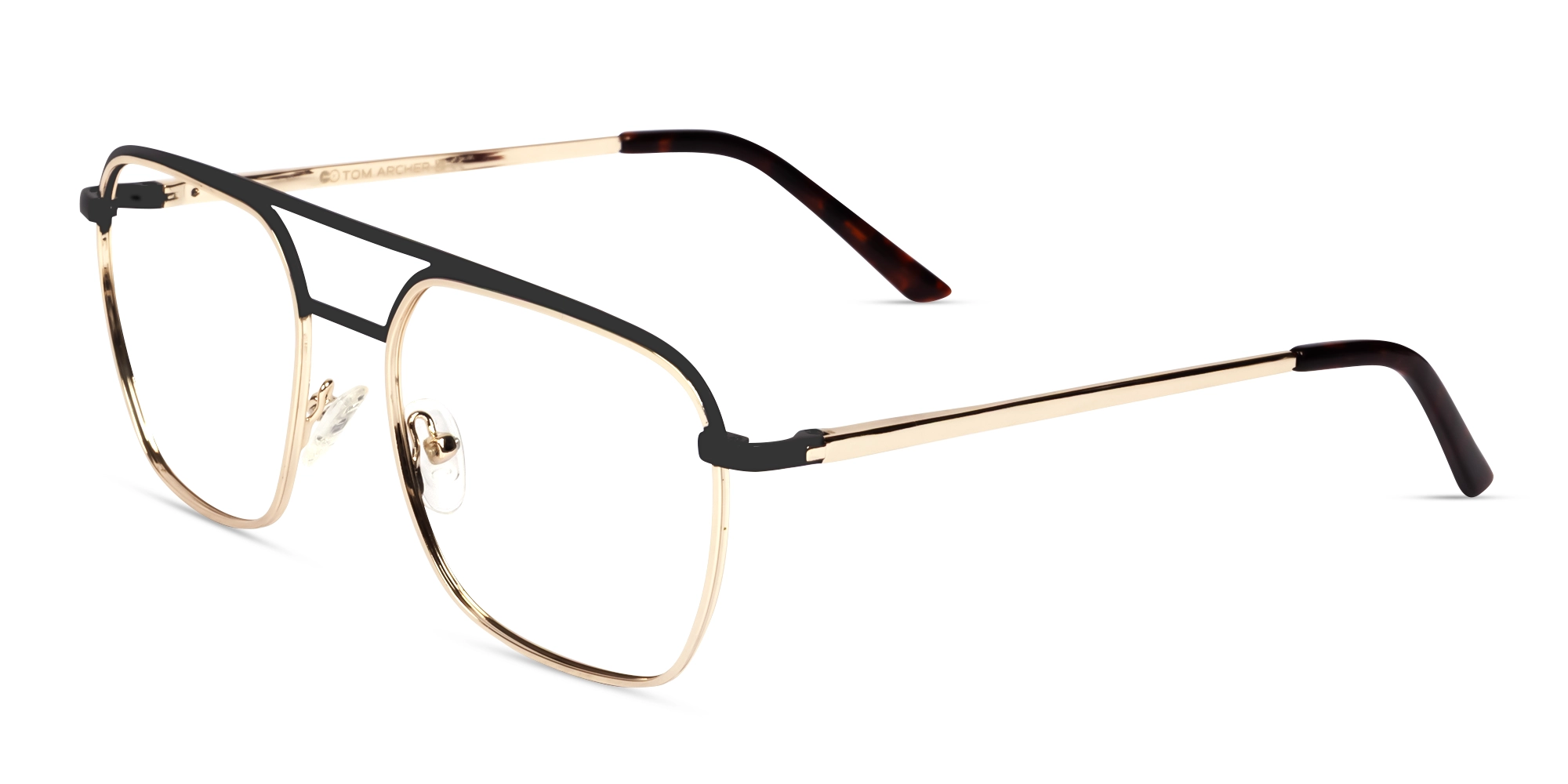 Champagne Gold & Black Metal Pilot Glasses-3