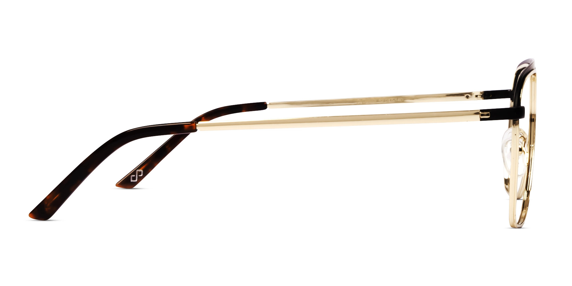 Champagne Gold & Black Metal Pilot Glasses-3