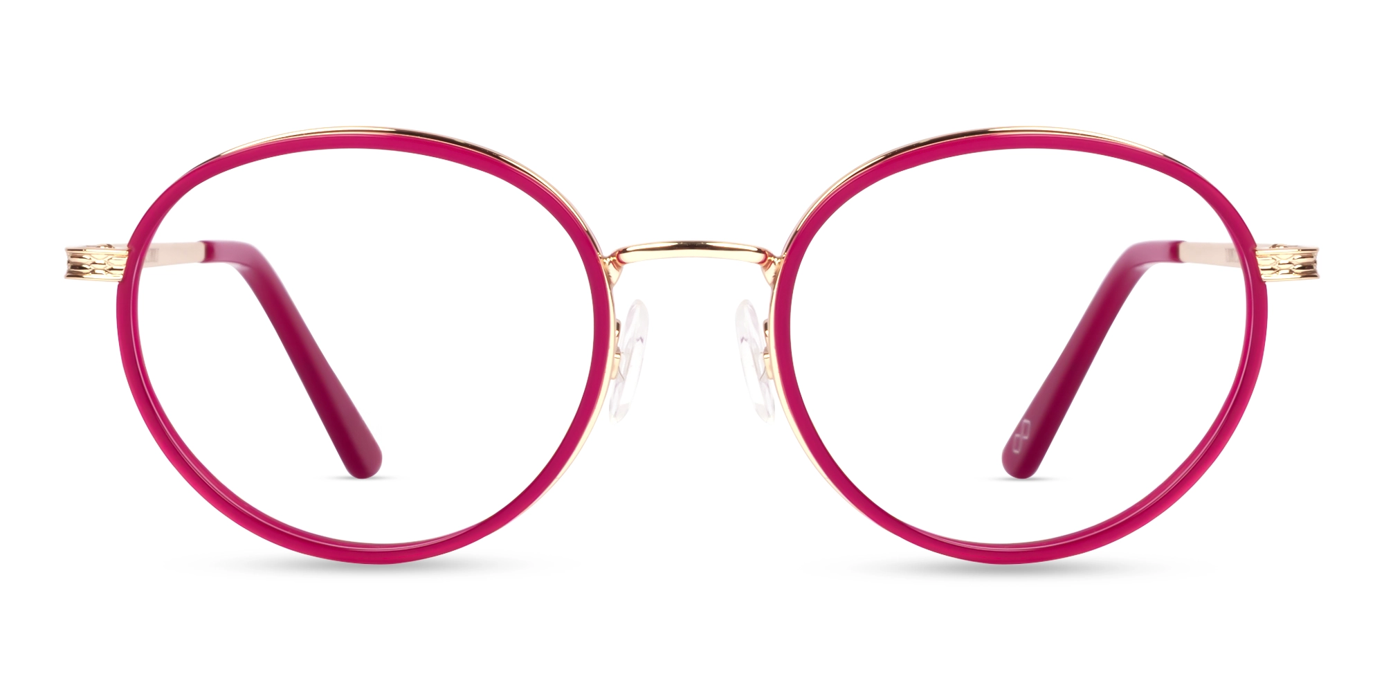 Fuchsia & Gold Round Keyhole Bridge Glasses-1 Fuchsia & Gold Round Keyhole Bridge Glasses-1