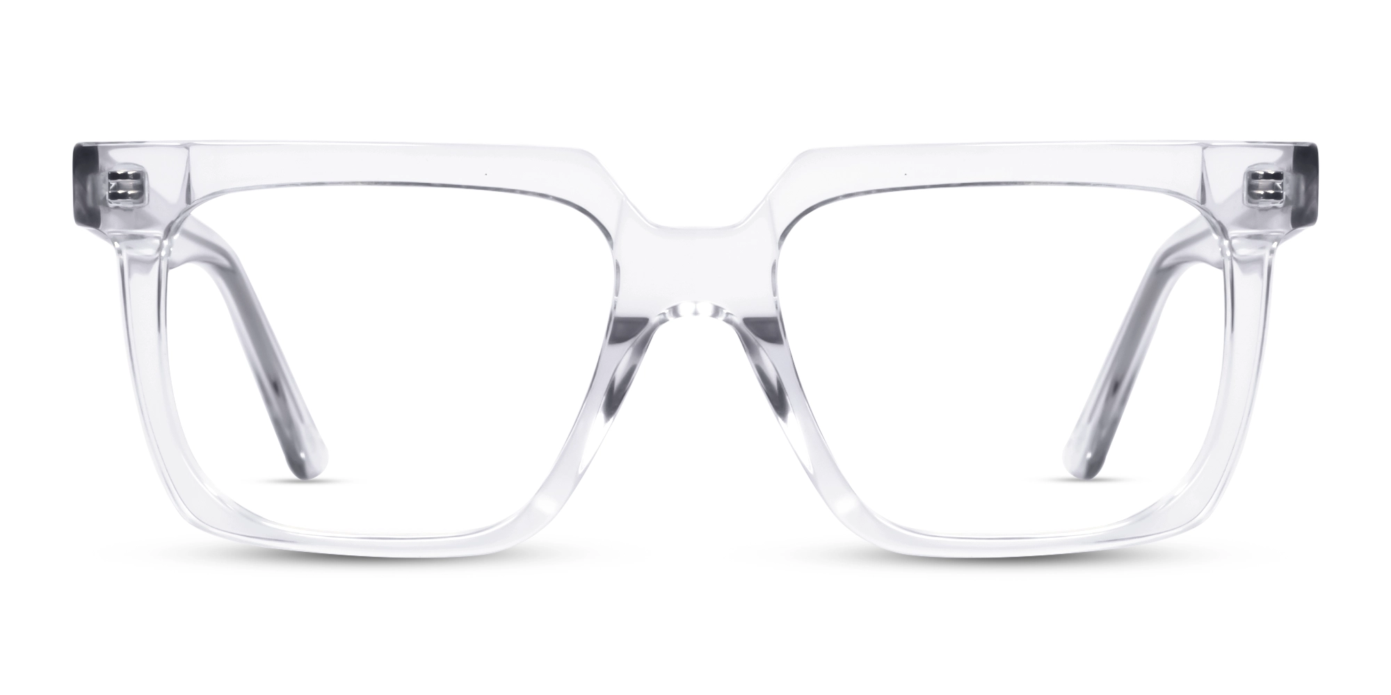 Crystal Clear Square Acetate Full-Rim Glasses-1