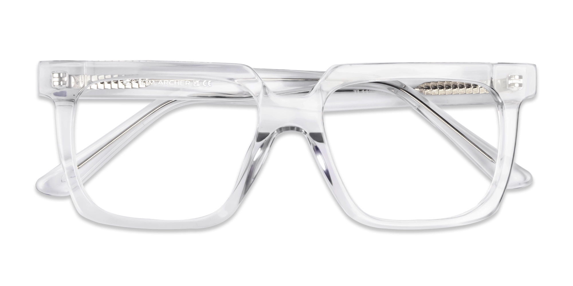 Crystal Clear Square Acetate Full-Rim Glasses-6