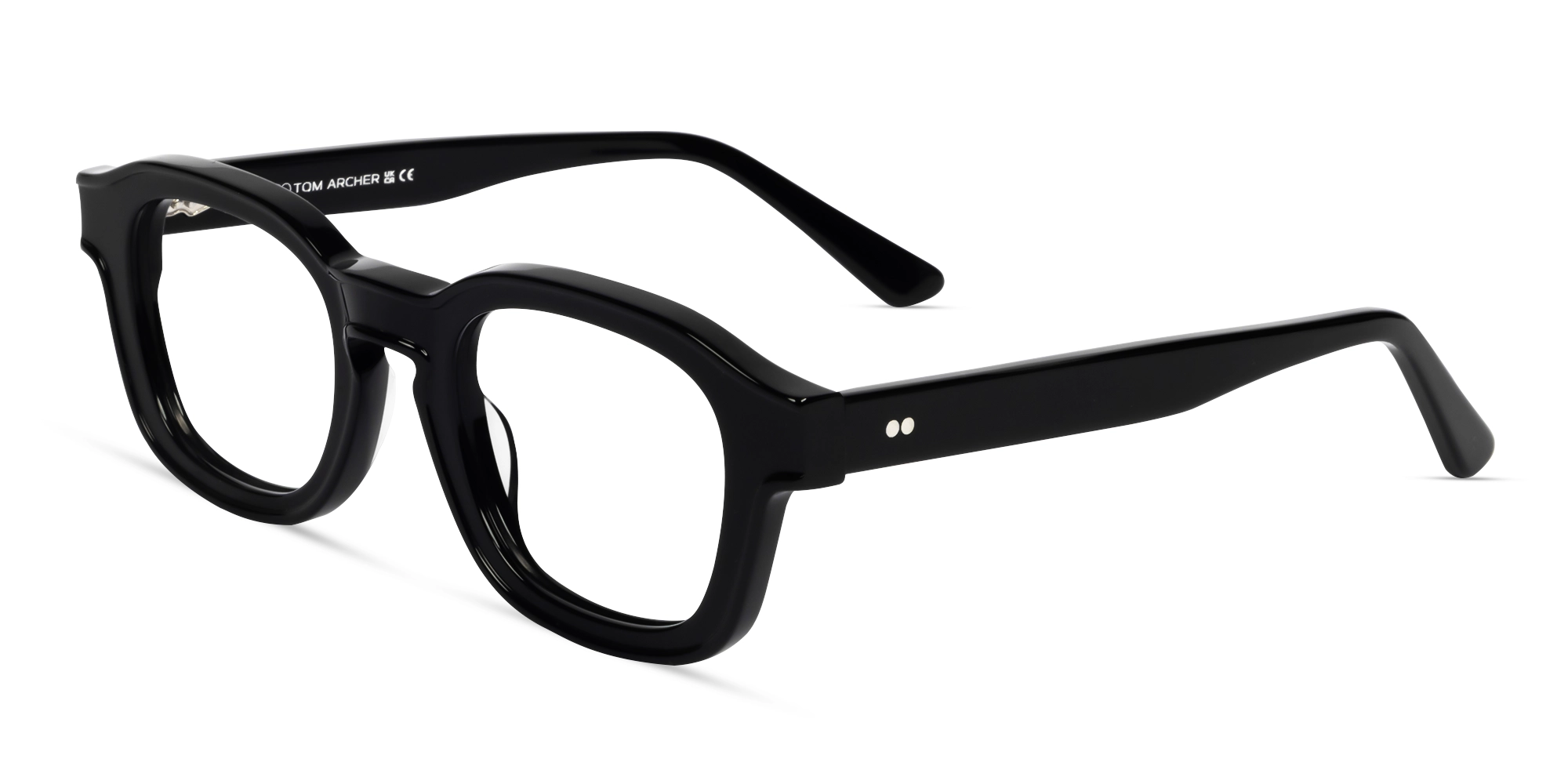 Black Square Full-Rim Acetate Glasses-2