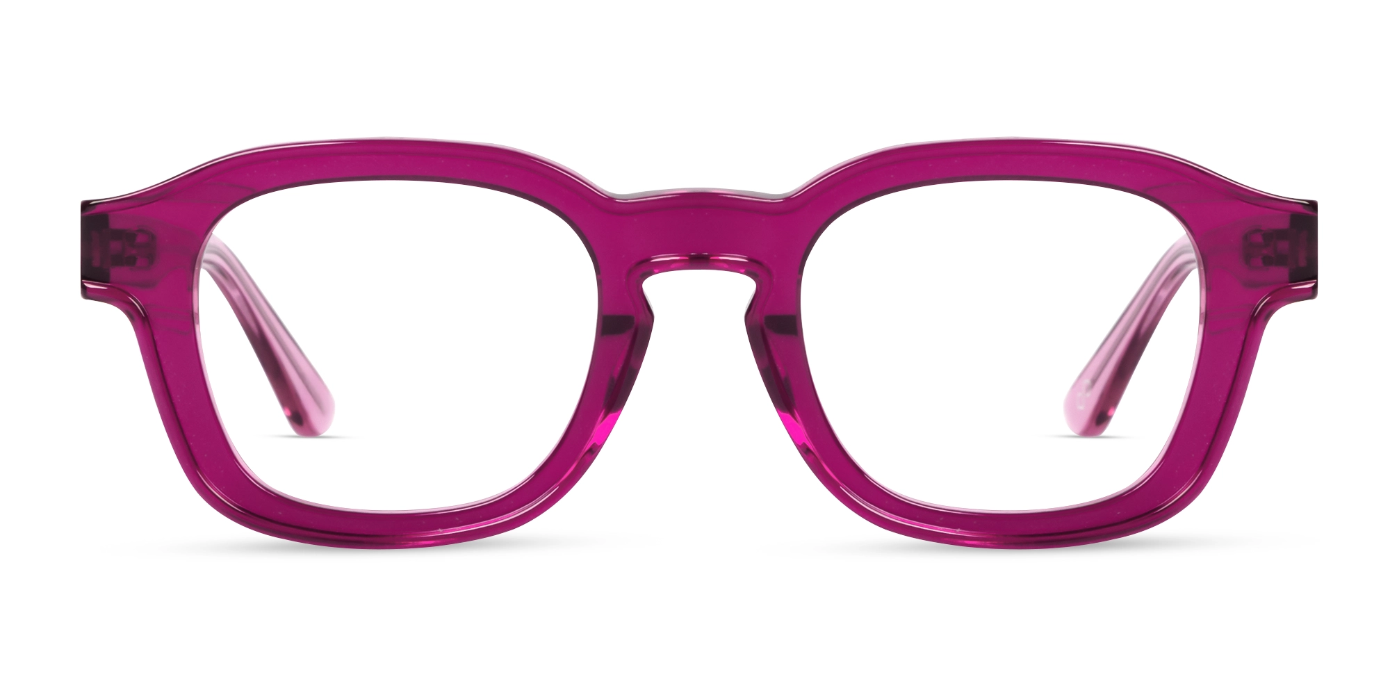 Crystal Fuchsia Square Full-Rim Glasses For Women-1