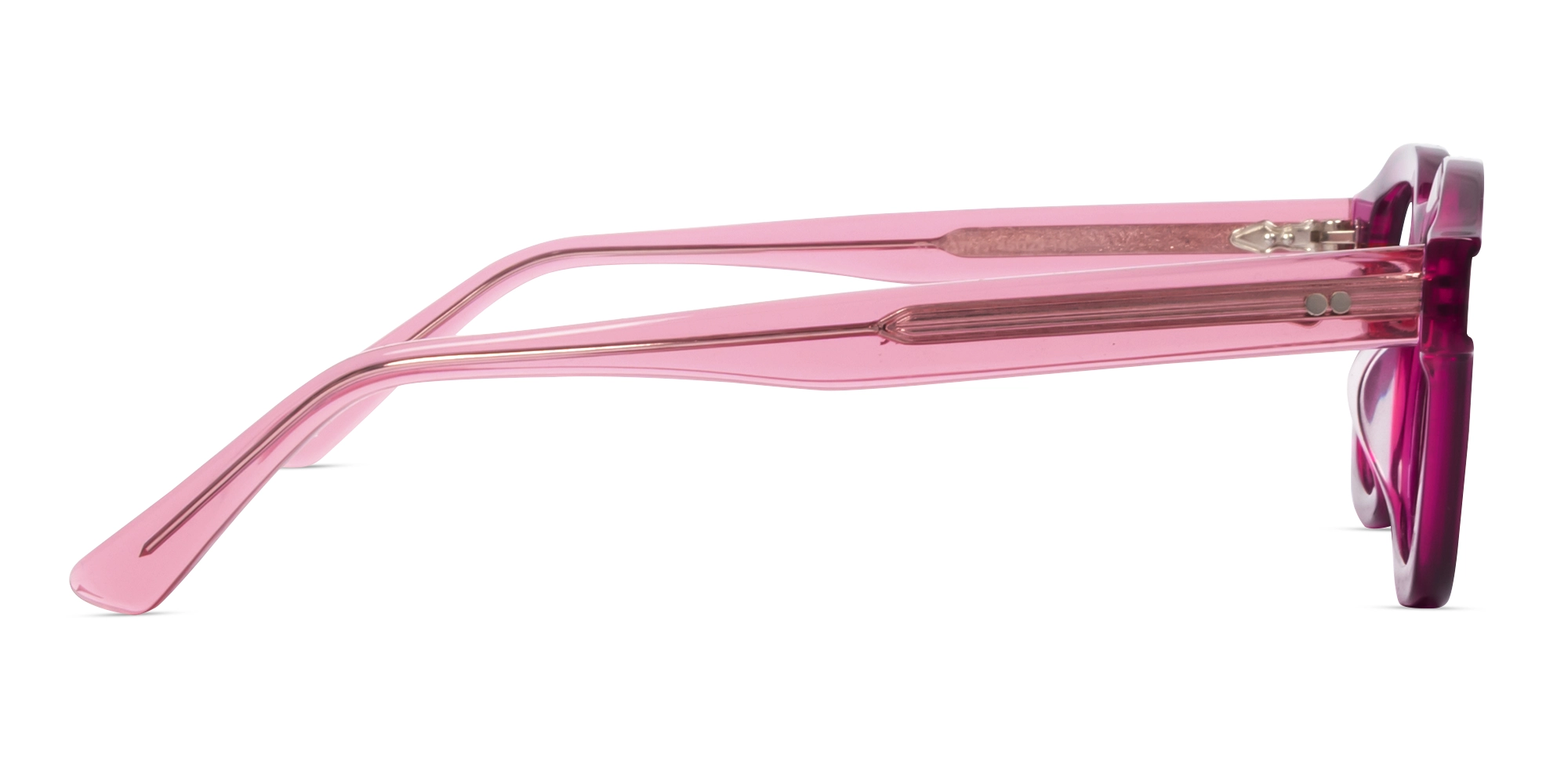 Crystal Fuchsia Square Full-Rim Glasses For Women-3