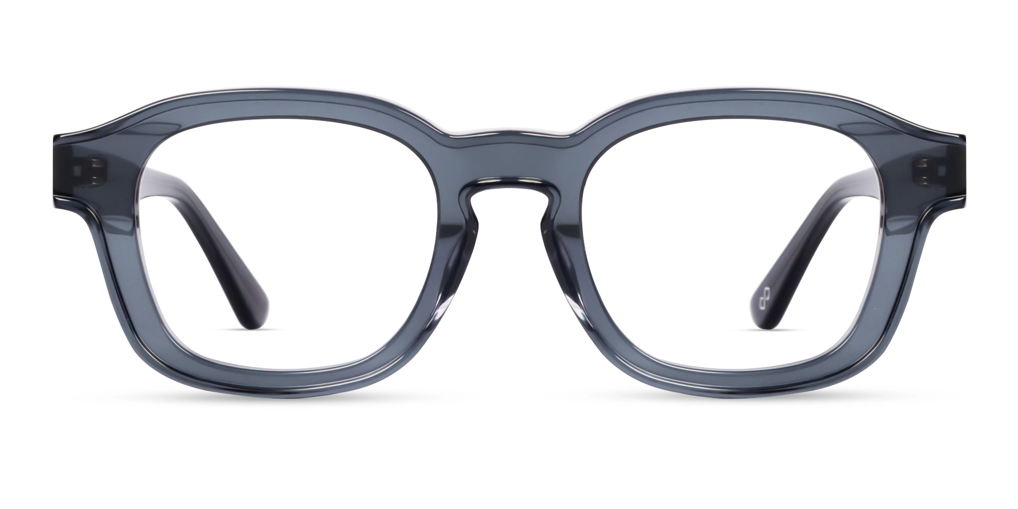 Steel Grey Square Full-Rim Acetate Glasses-1 Steel Grey Square Full-Rim Acetate Glasses-1
