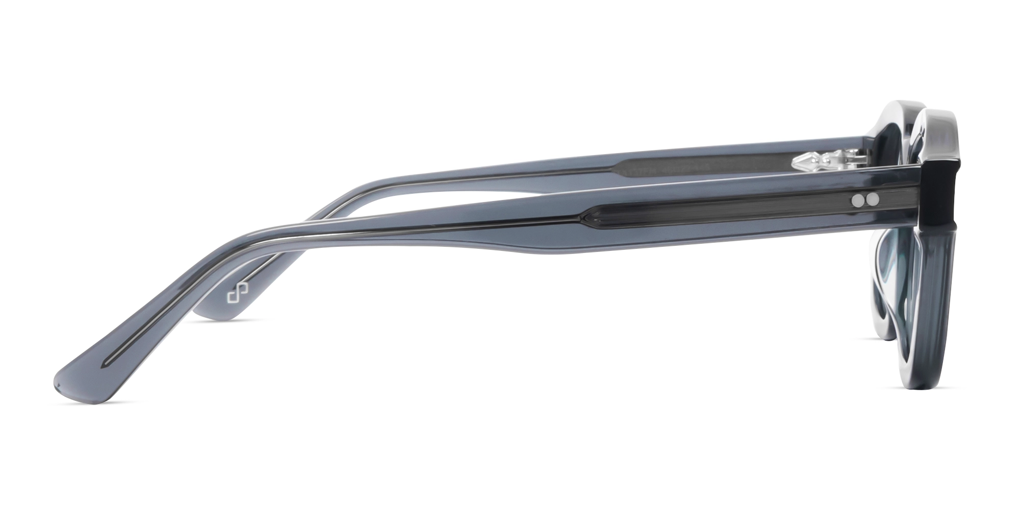 Steel Grey Square Full-Rim Acetate Glasses-3