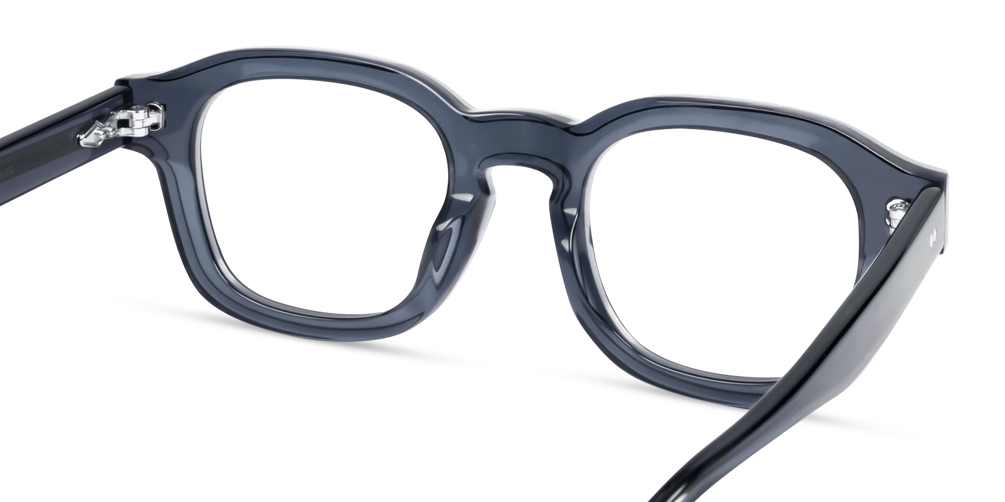Steel Grey Square Full-Rim Acetate Glasses-4