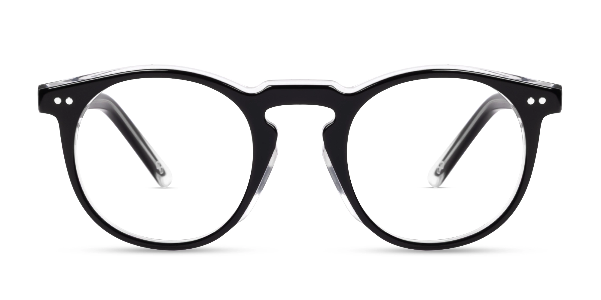 Small Black Round Keyhole Bridge Glasses-1