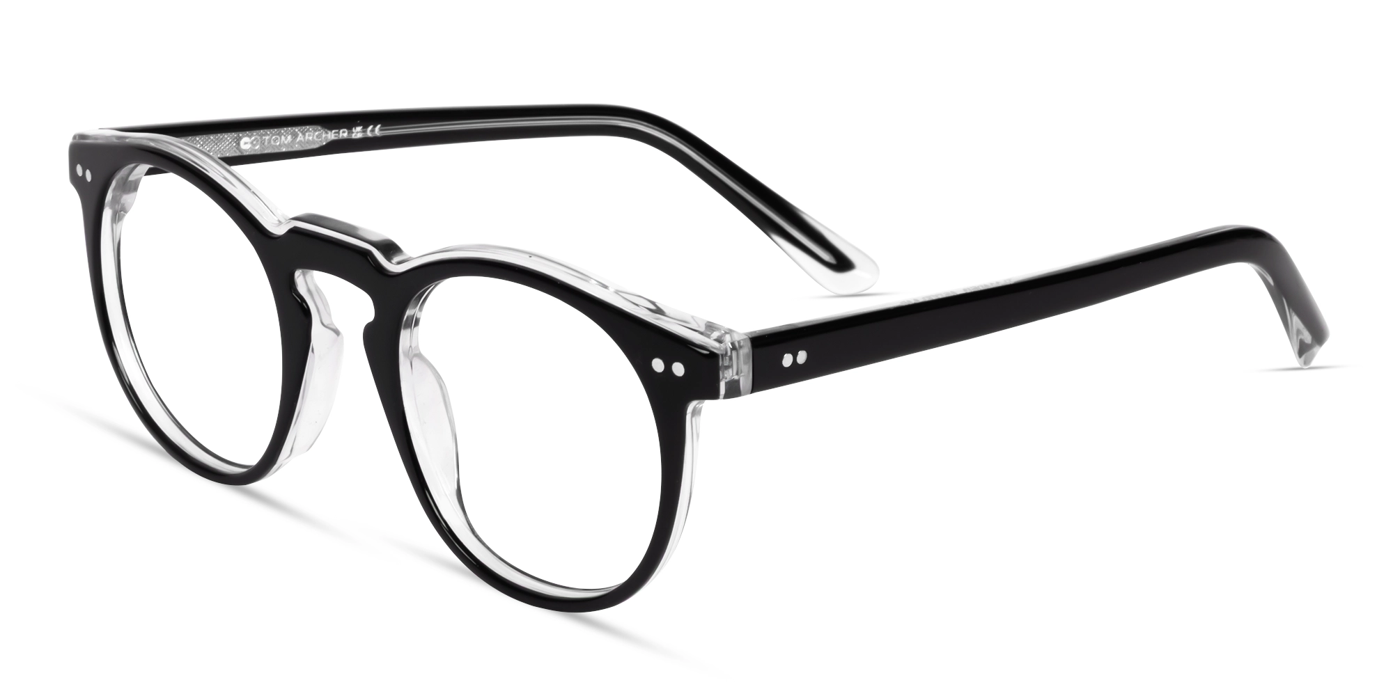 Small Black Round Keyhole Bridge Glasses-2