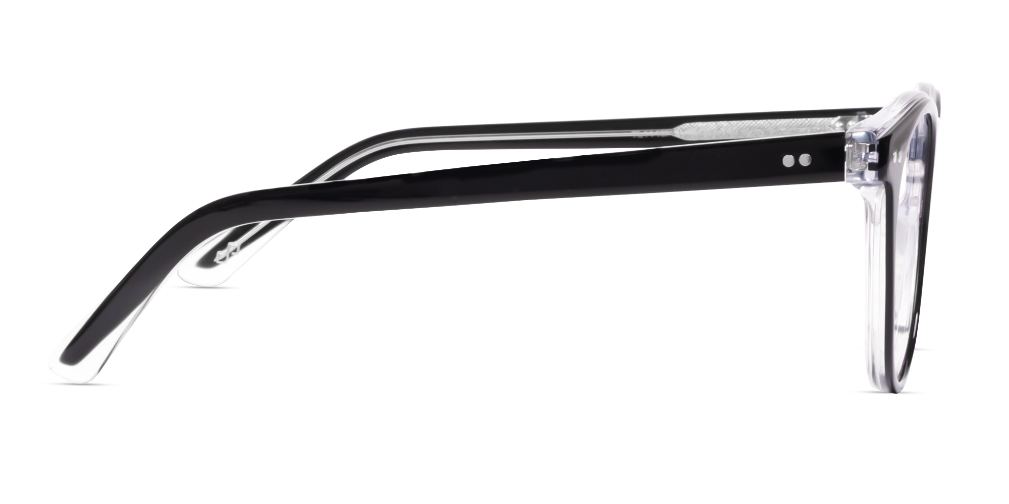 Small Black Round Keyhole Bridge Glasses-3