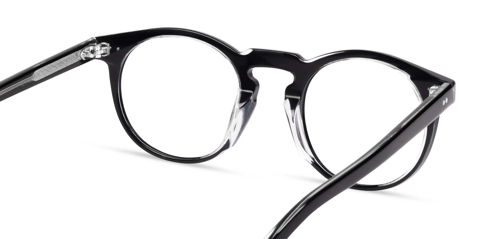 Small Black Round Keyhole Bridge Glasses-4