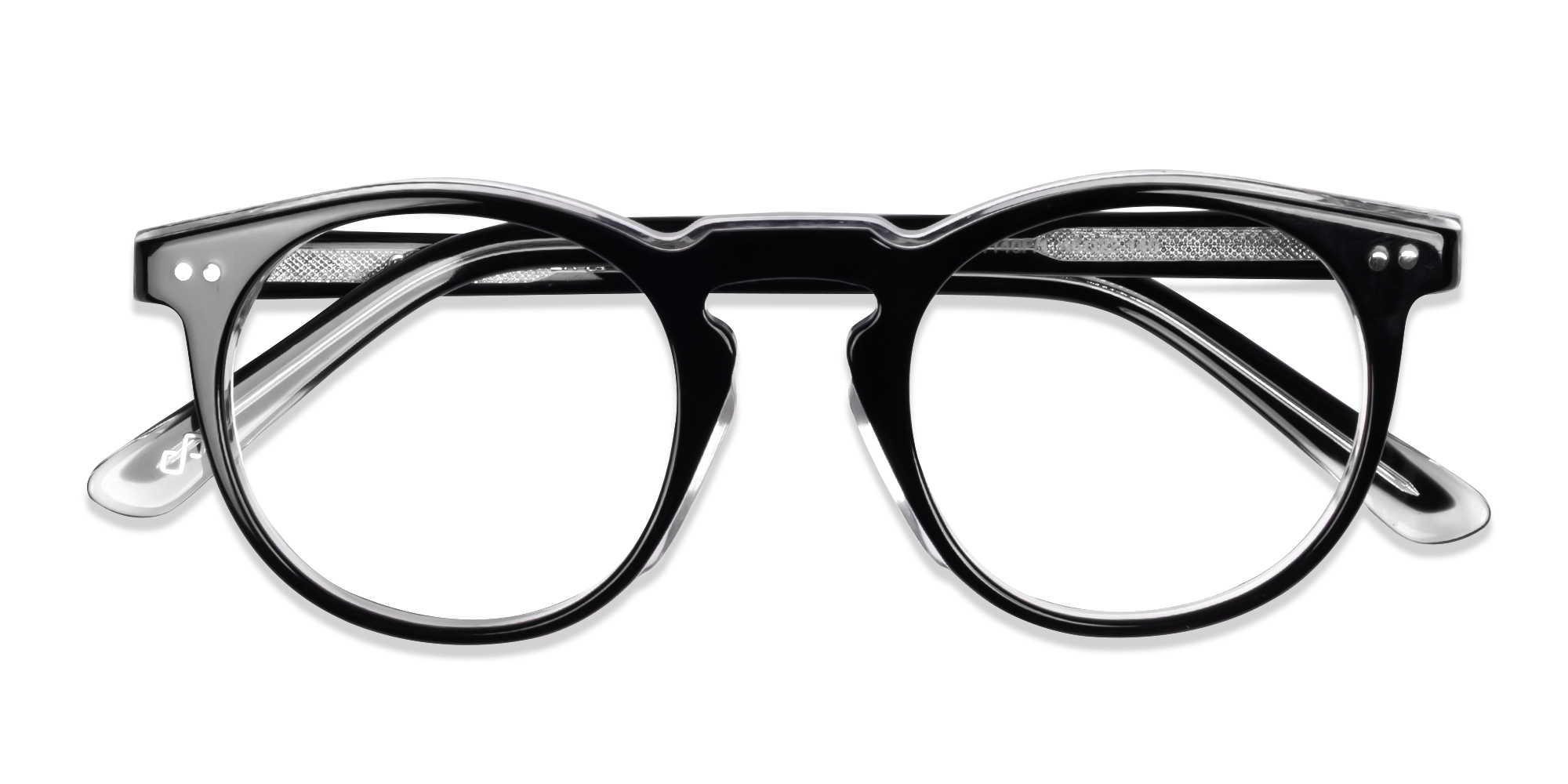 Small Black Round Keyhole Bridge Glasses-5