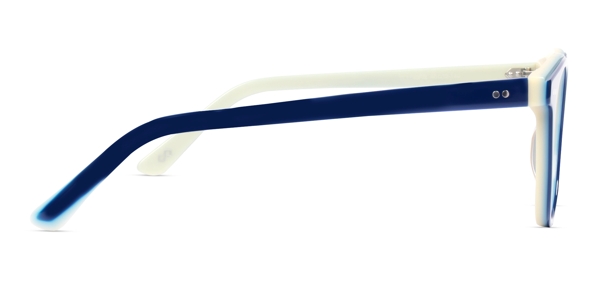 Blue Small Round Keyhole Bridge Glasses-3