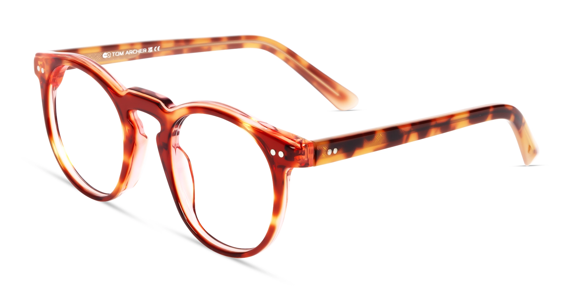 Rust Tortoise Small Round Keyhole Bridge Glasses-2