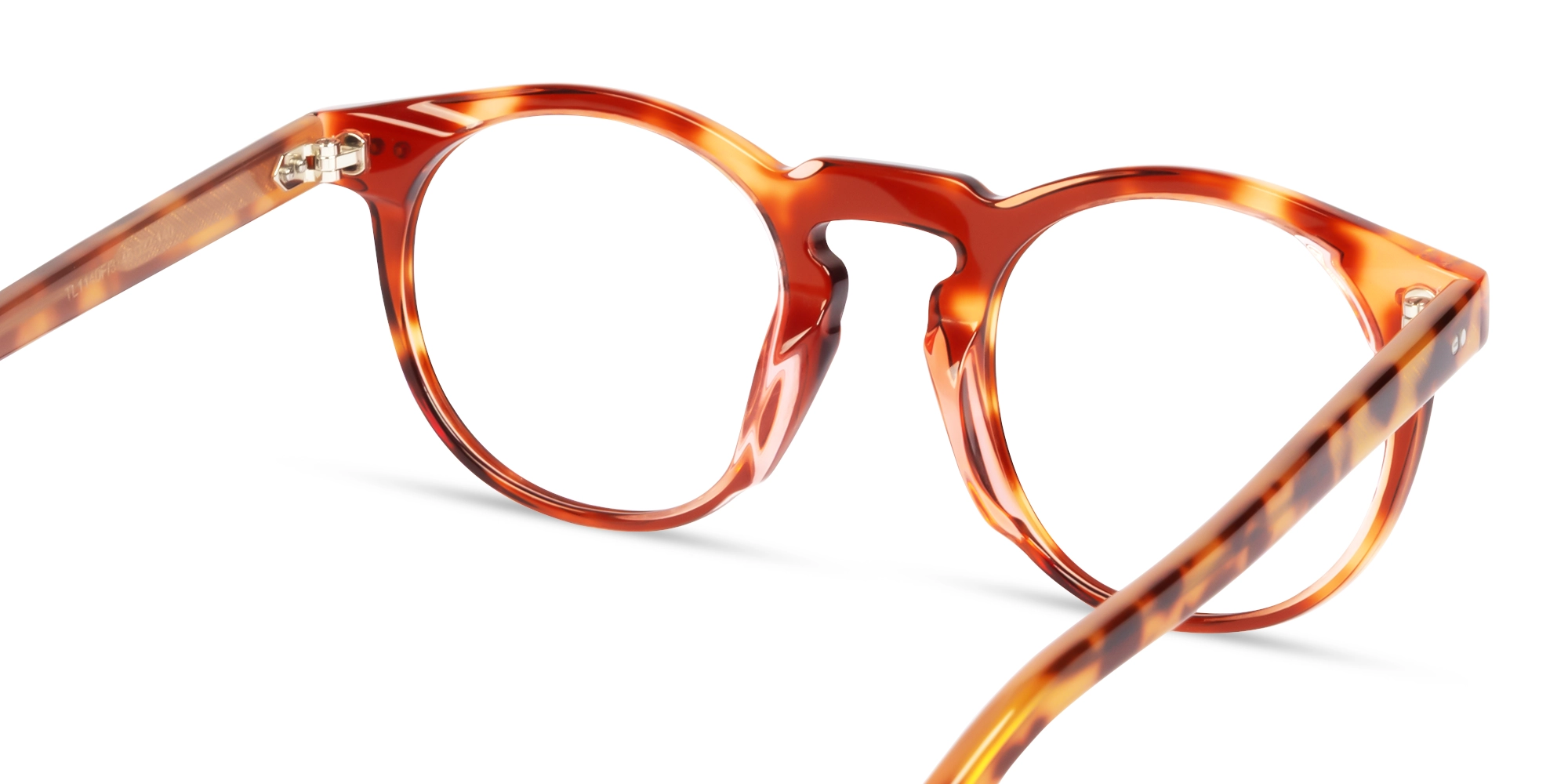Rust Tortoise Small Round Keyhole Bridge Glasses-4