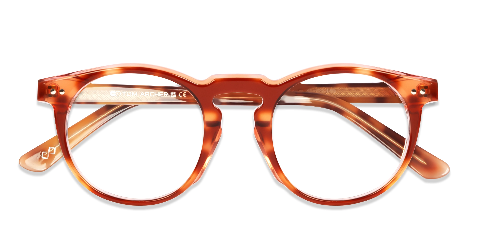 Rust Tortoise Small Round Keyhole Bridge Glasses-5