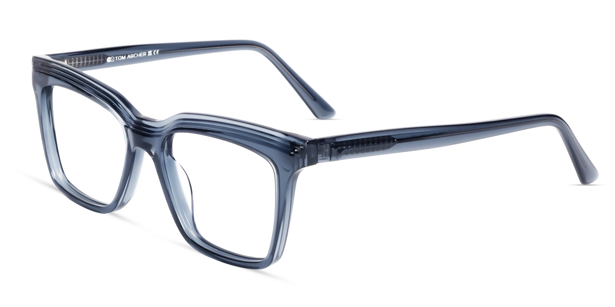 Crystal Steel Grey Square Full-Rim Acetate Glasses-2