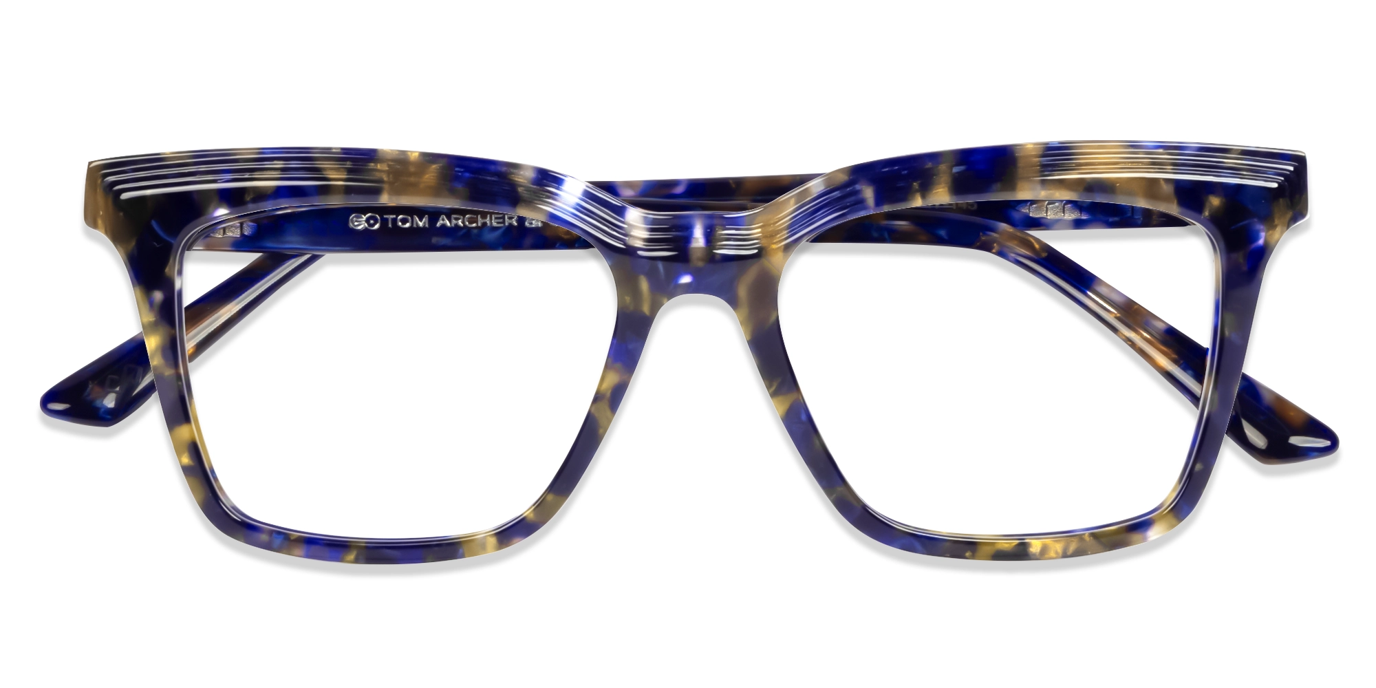 Blue Marble Square Full-Rim Acetate Glasses-5