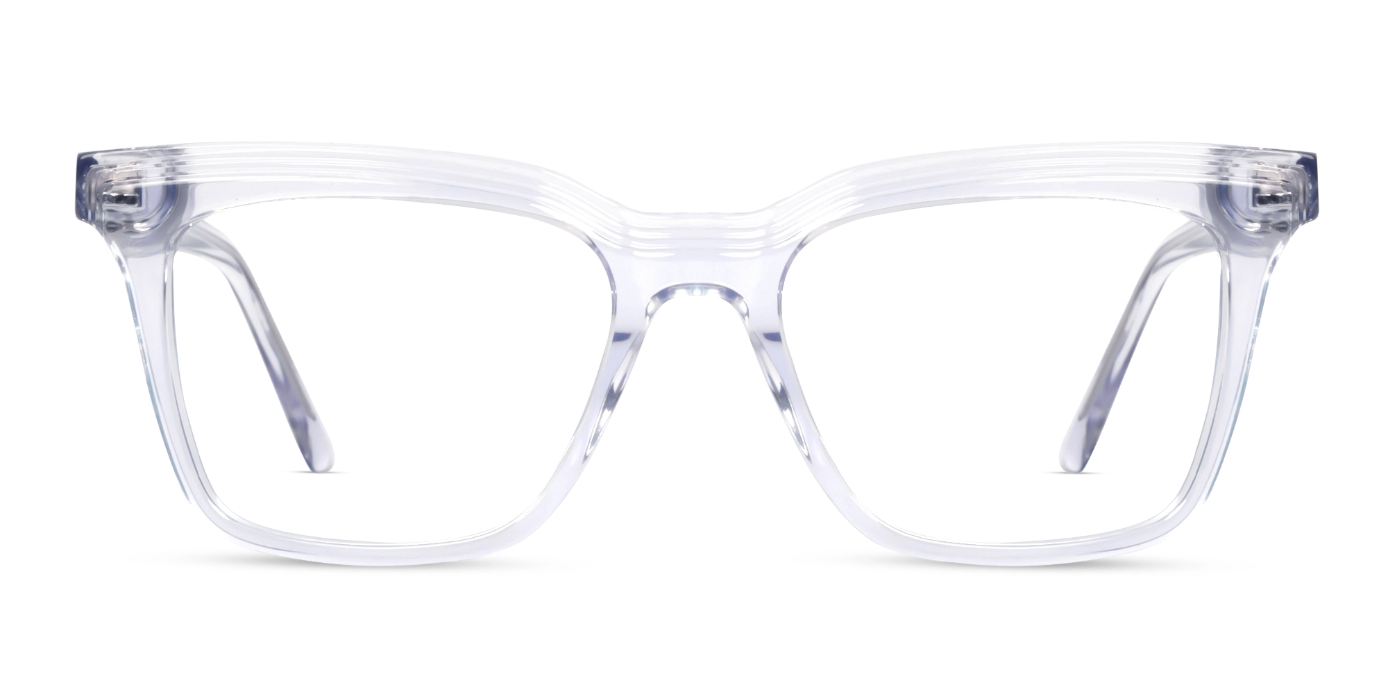 Crystal Clear Square Full-Rim Acetate Glasses-1
