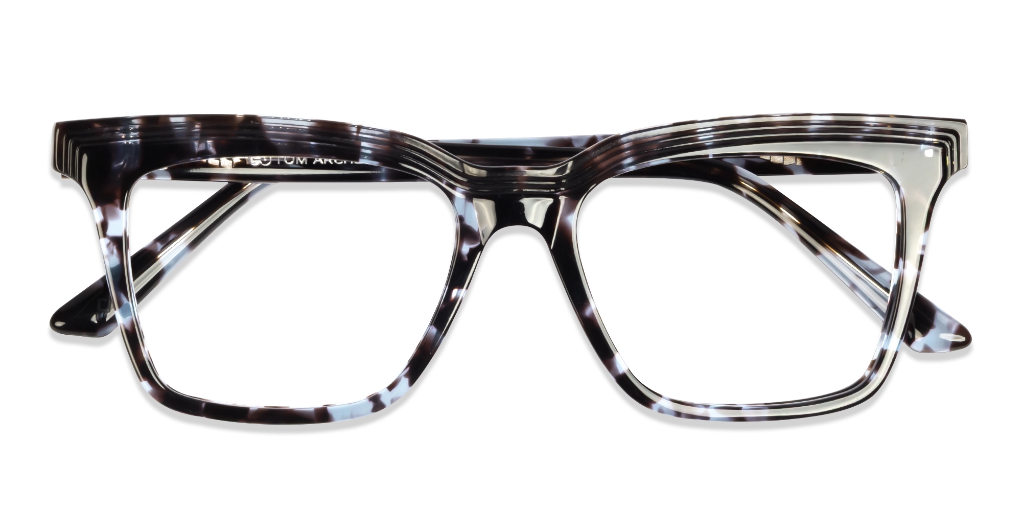 Blue Tortoise Square Fullrim Glasses-5