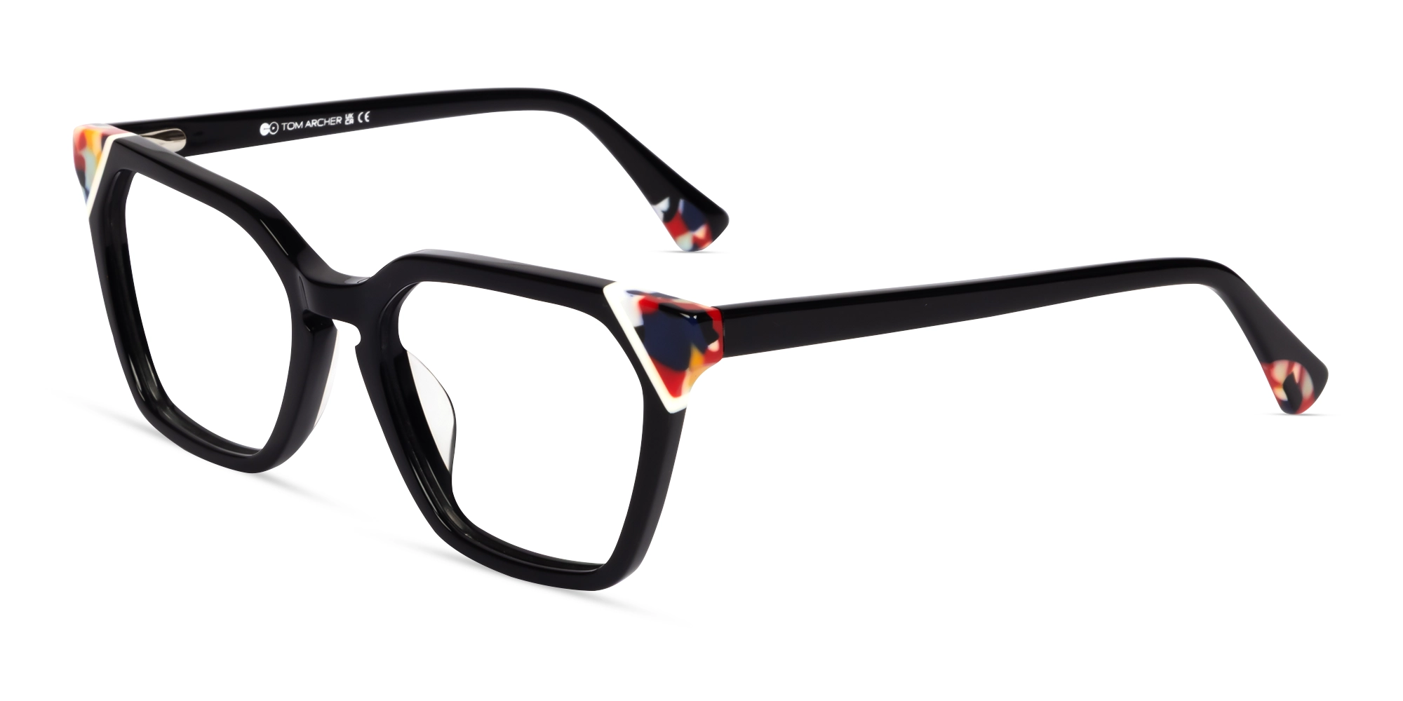 Black Square Cat-eye Full-Rim Glasses-2