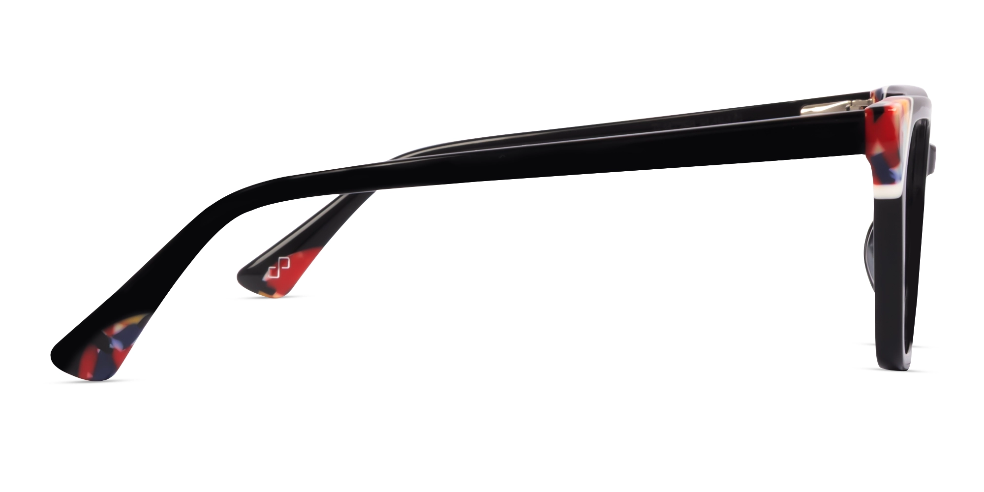 Black Square Cat-eye Full-Rim Glasses-3