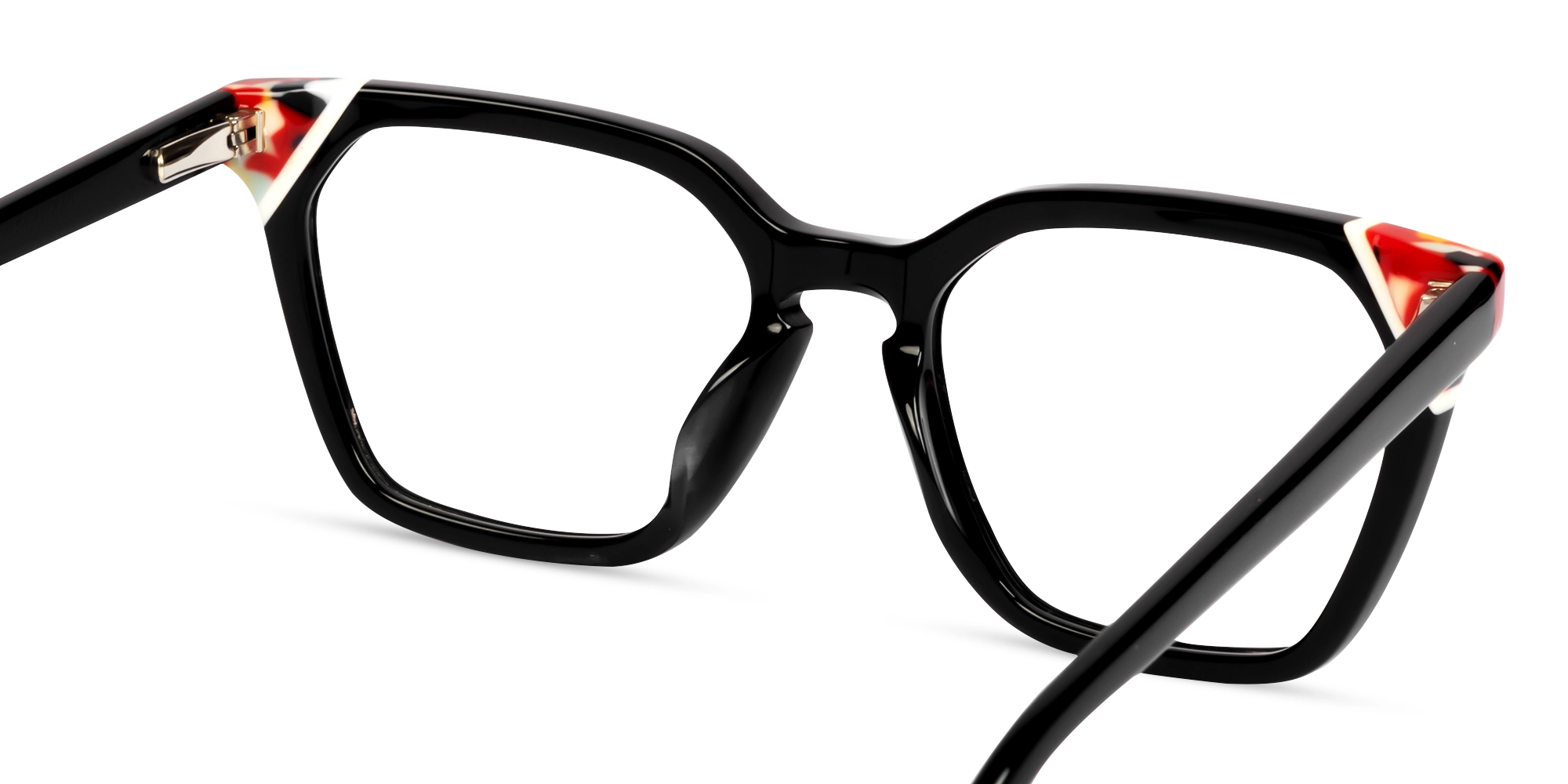 Black Square Cat-eye Full-Rim Glasses-4