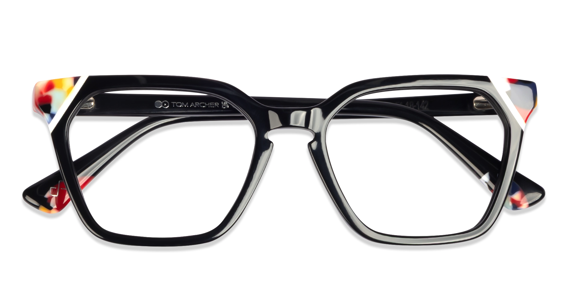 Black Square Cat-eye Full-Rim Glasses-5