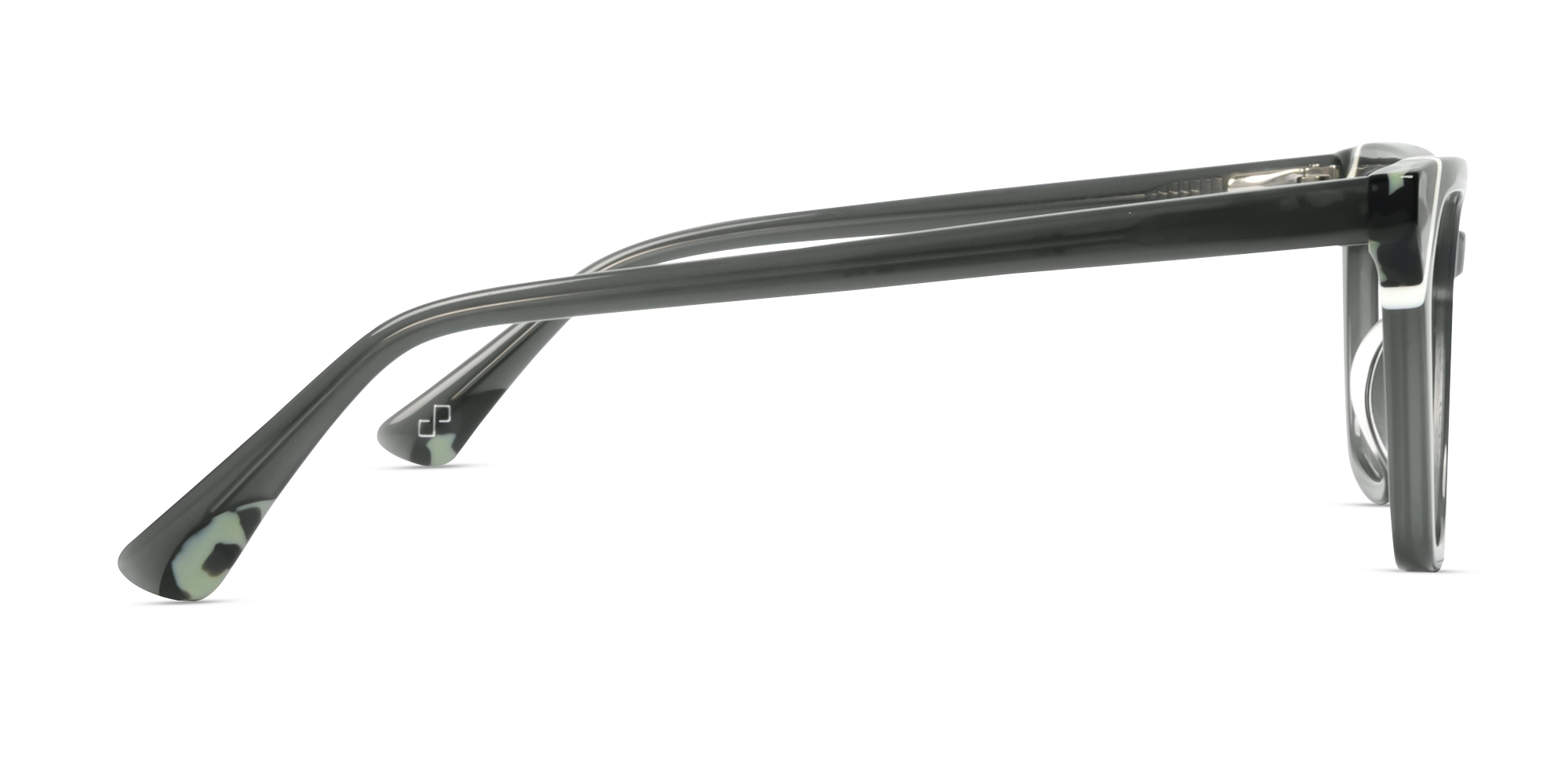 Crystal Smoke Grey Square Cat-eye Glasses-3