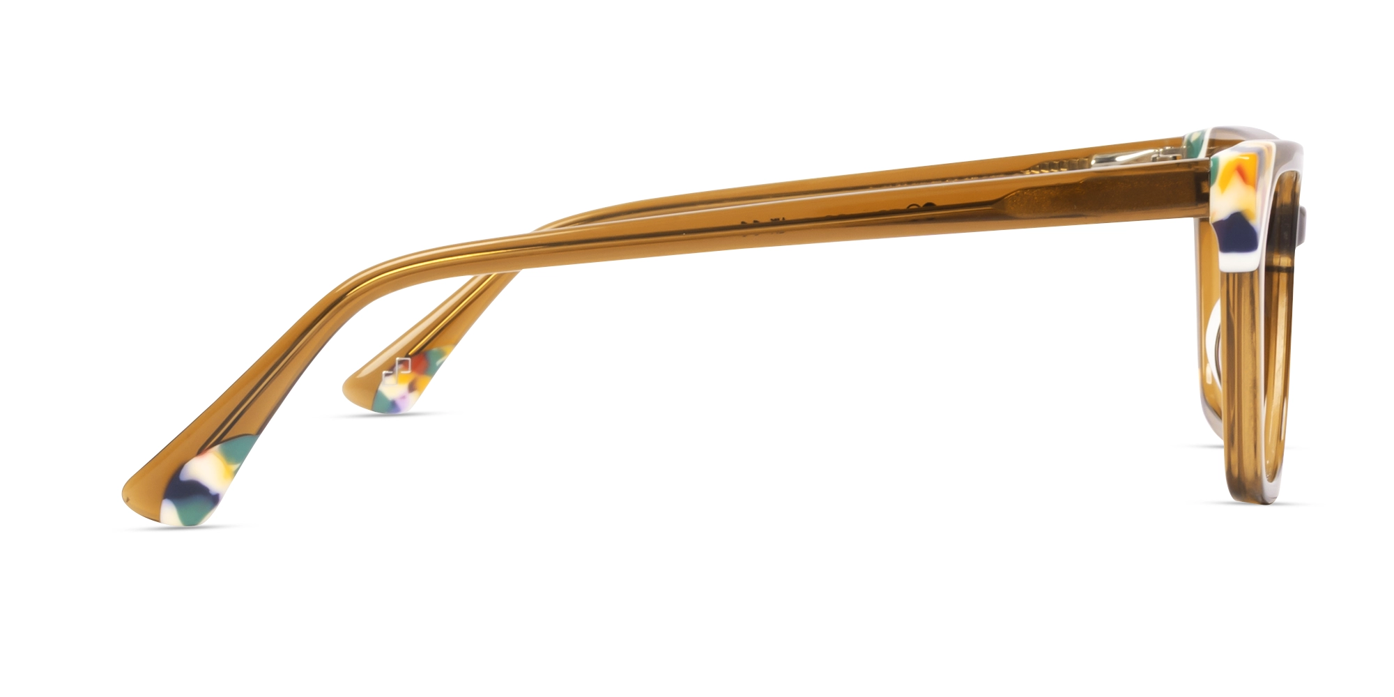Crystal Taupe Brown Square Cat-eye Glasses-3