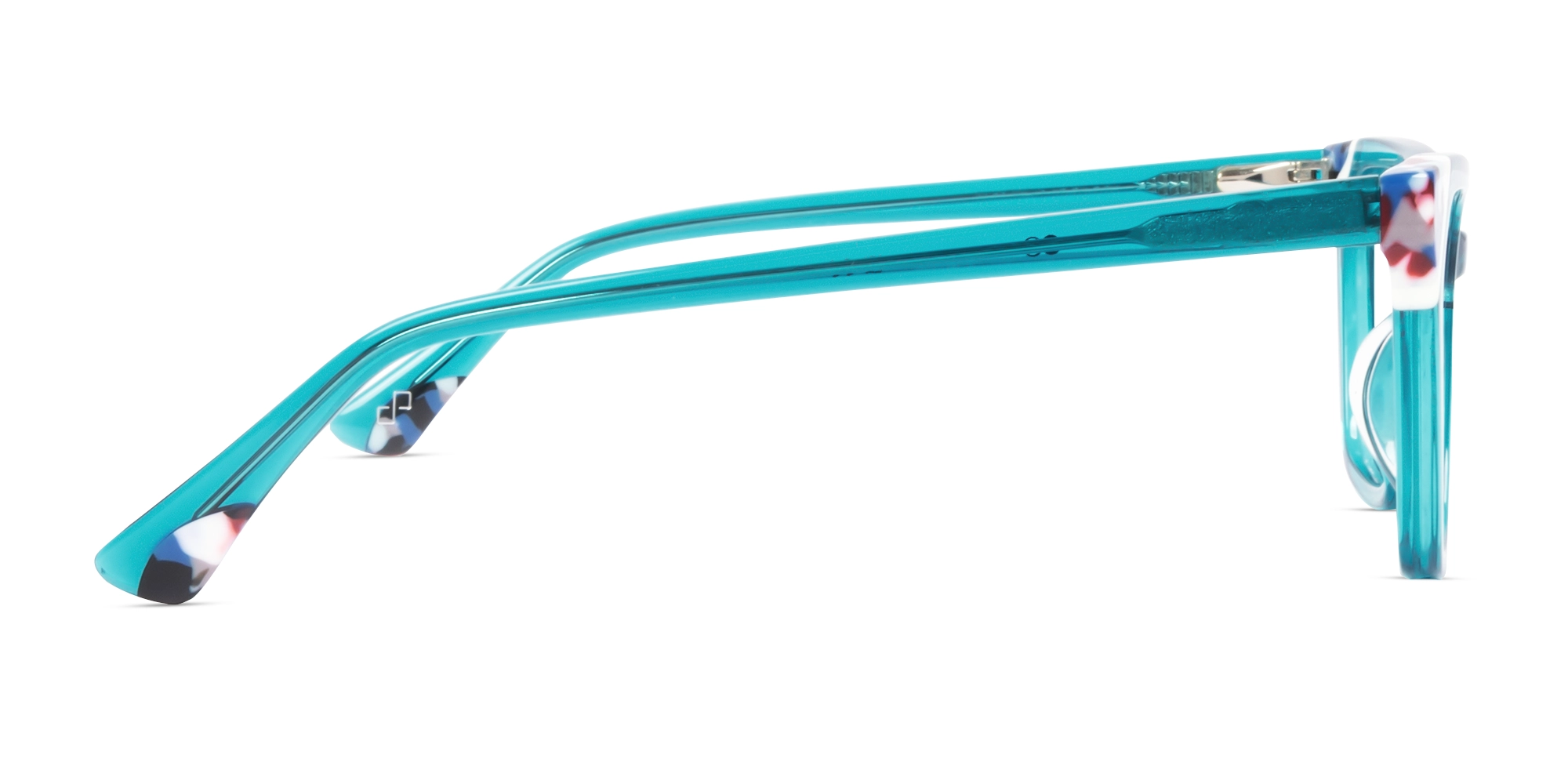 Crystal Cyan Blue Square Cat-eye Glasses-3