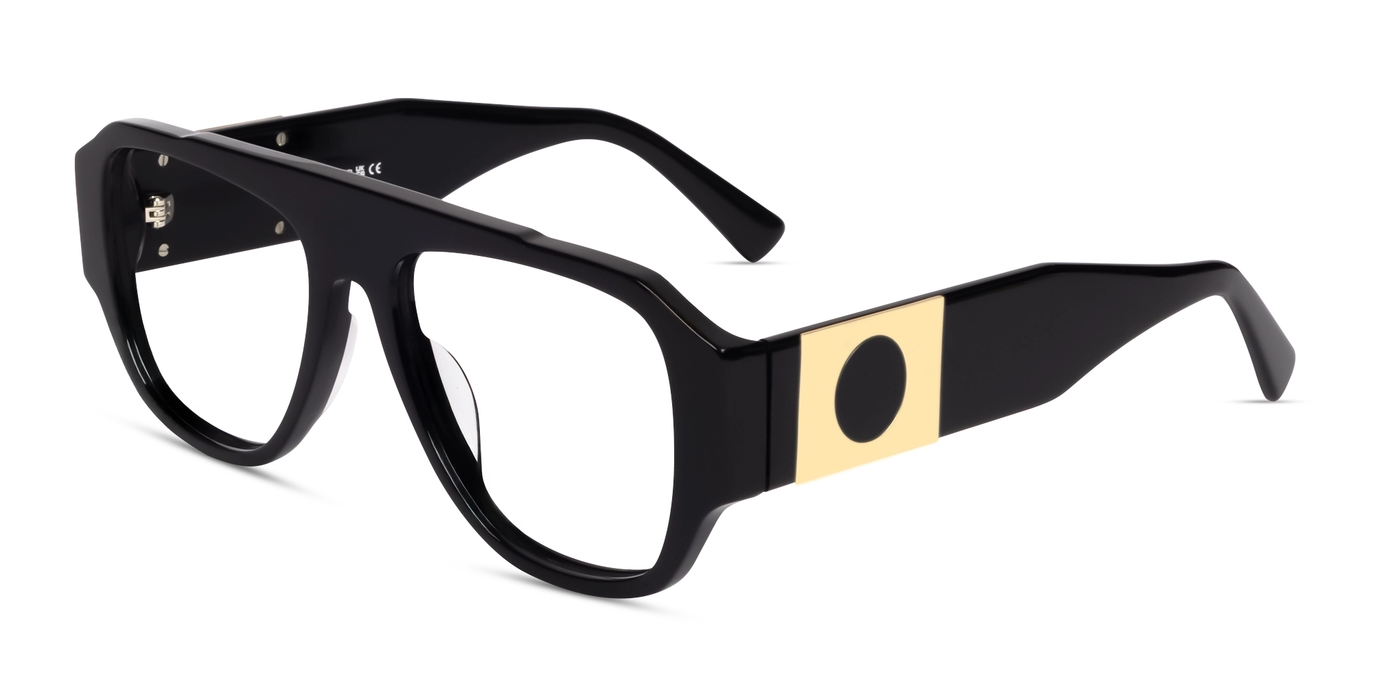 Pilot Black Oversized Fullrim Glasses-2