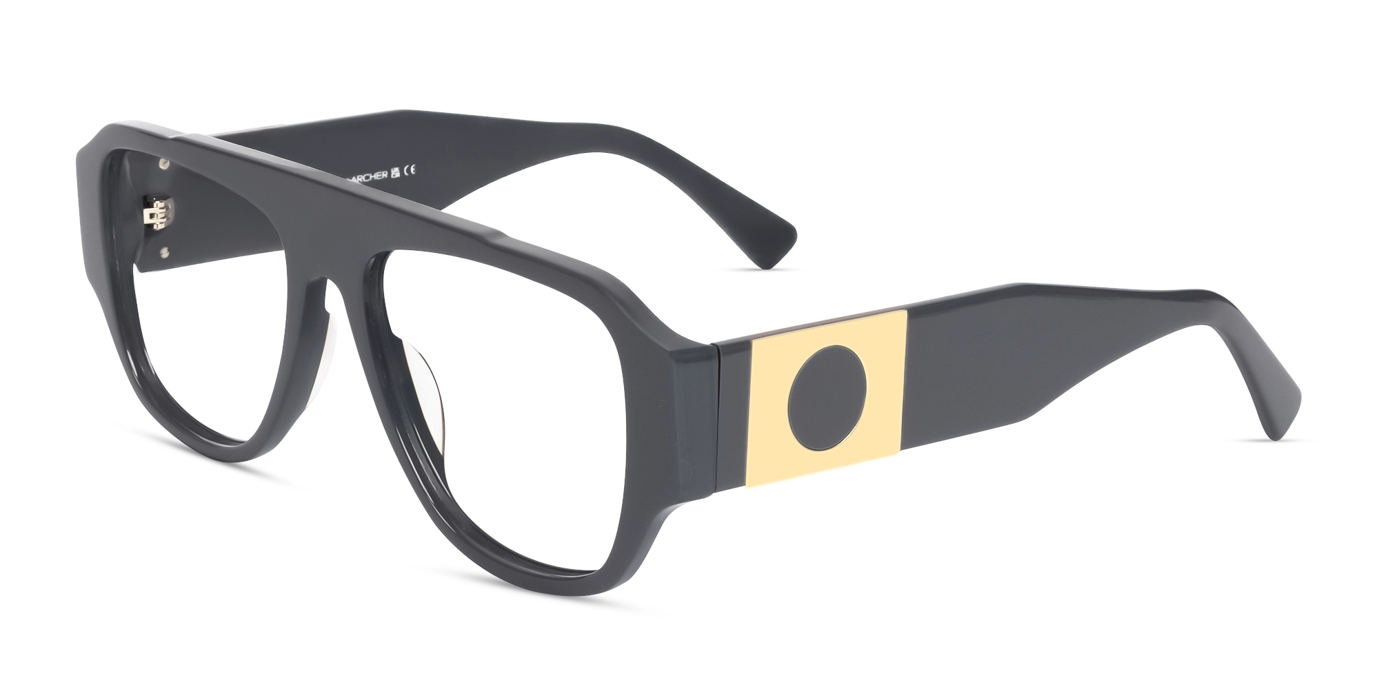 Slate Grey Flattop Oversized Fullrim Glasses-2 Slate Grey Flattop Oversized Fullrim Glasses-2