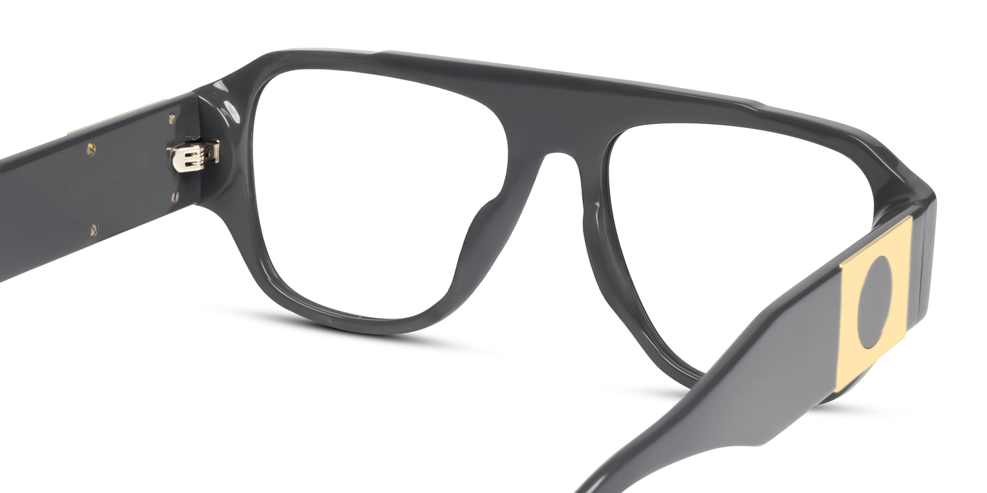 Slate Grey Flattop Oversized Fullrim Glasses-4