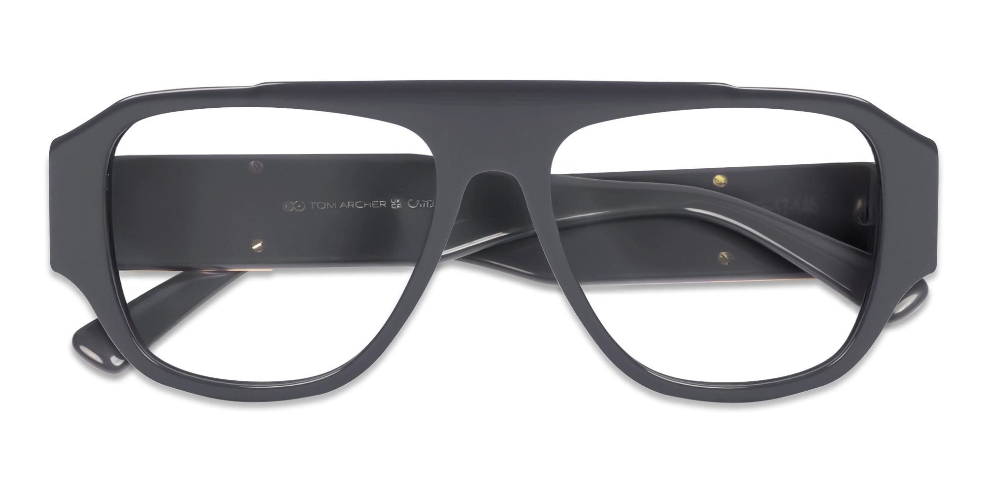 Slate Grey Flattop Oversized Fullrim Glasses-5