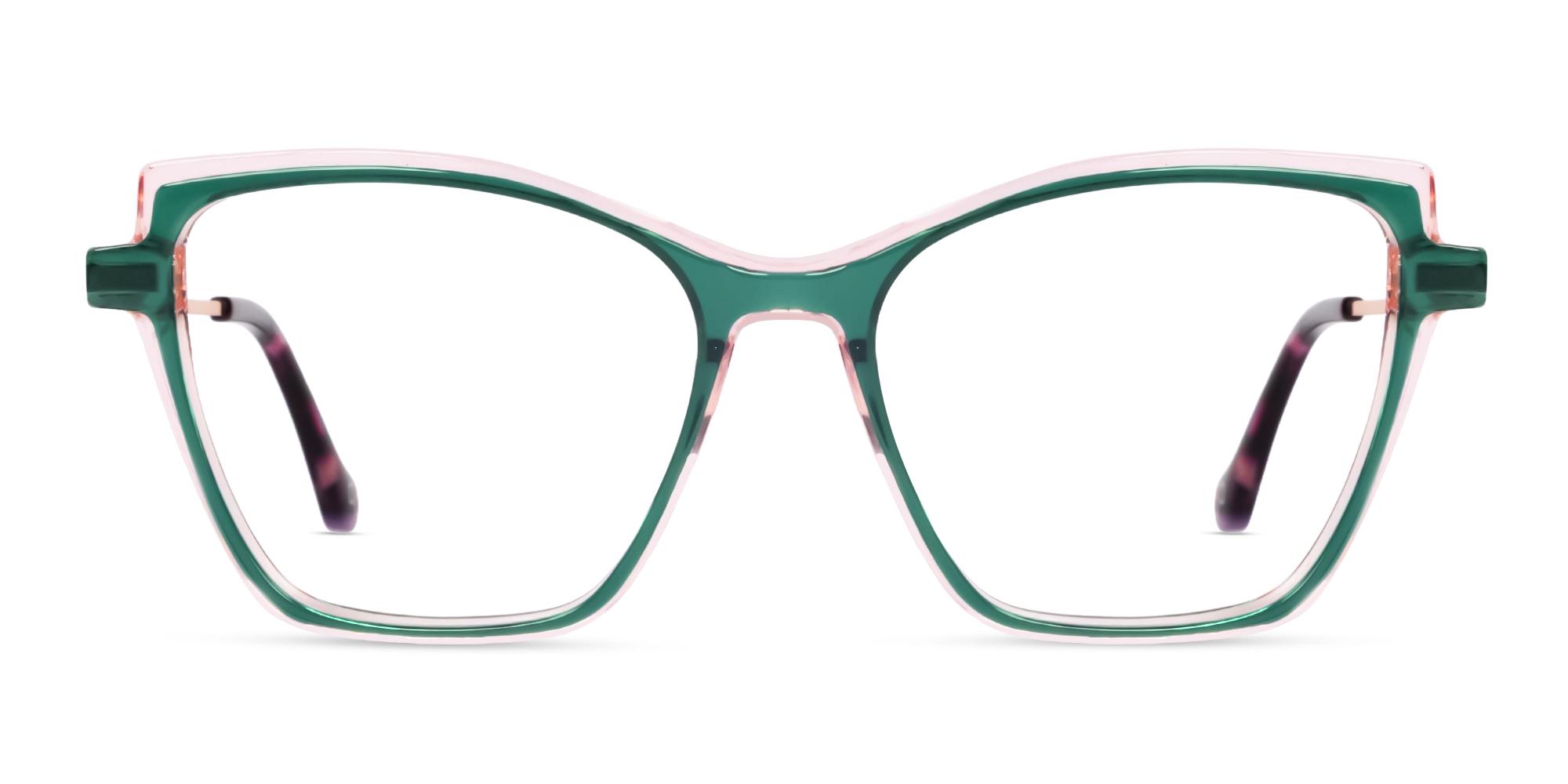 Crystal Green & Pink Butterfly Full-rim Glasses Crystal Green & Pink Butterfly Full-rim Glasses