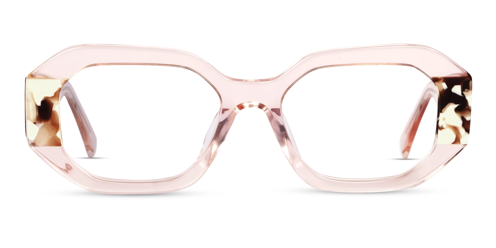 Extralarge Crystal Peach Rectangular Glasses