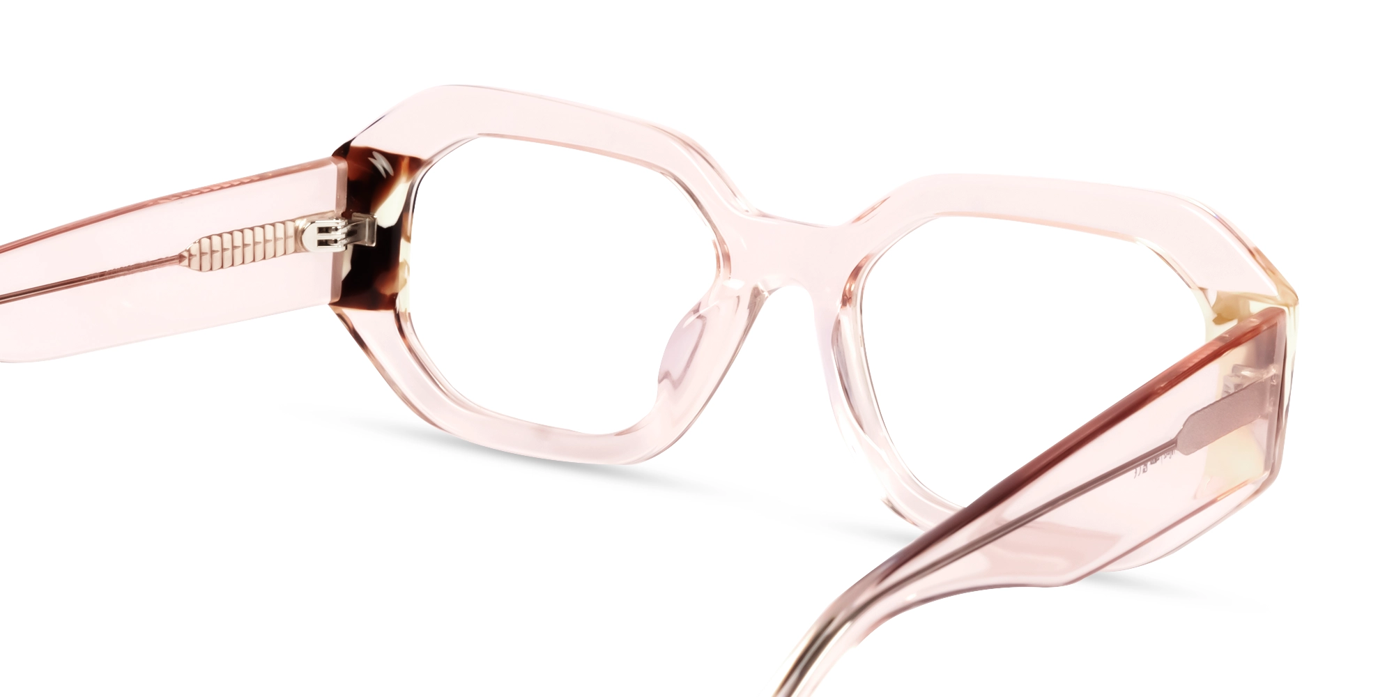 Extralarge Crystal Peach Rectangular Glasses
