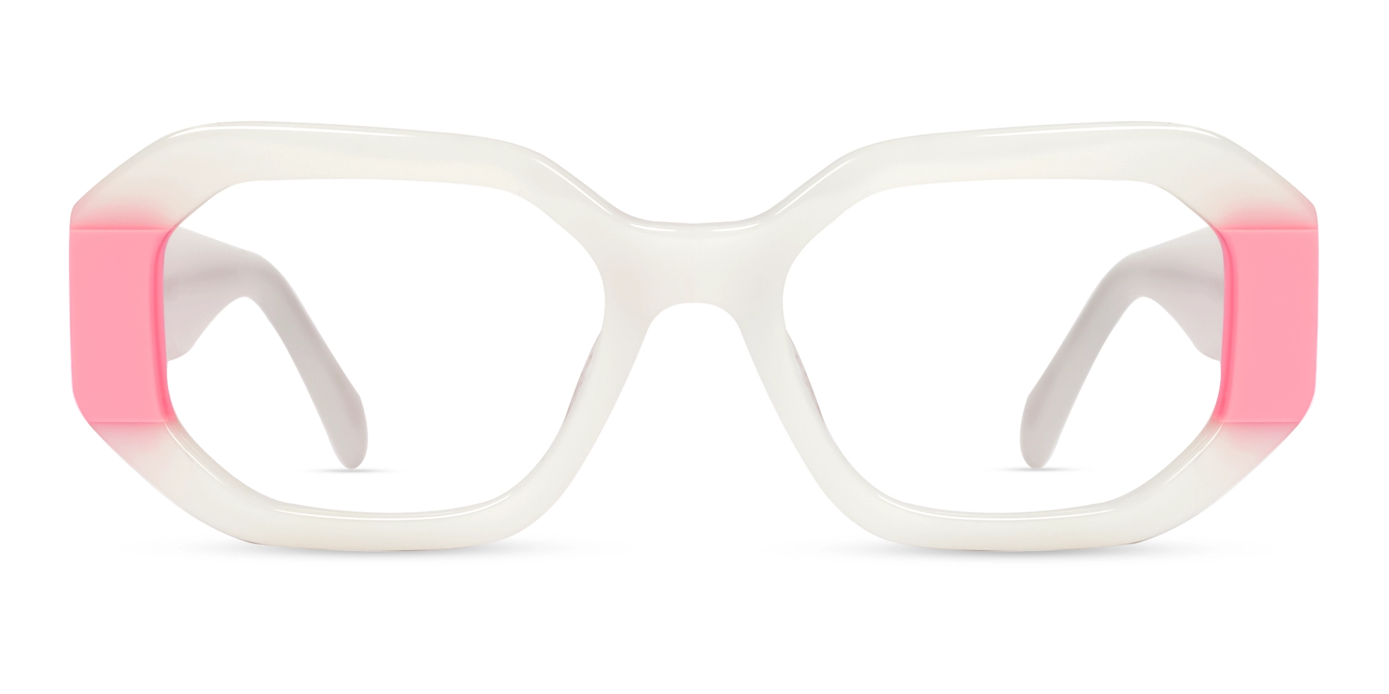 Bone White Thick Fullrim Rectangular Glasses