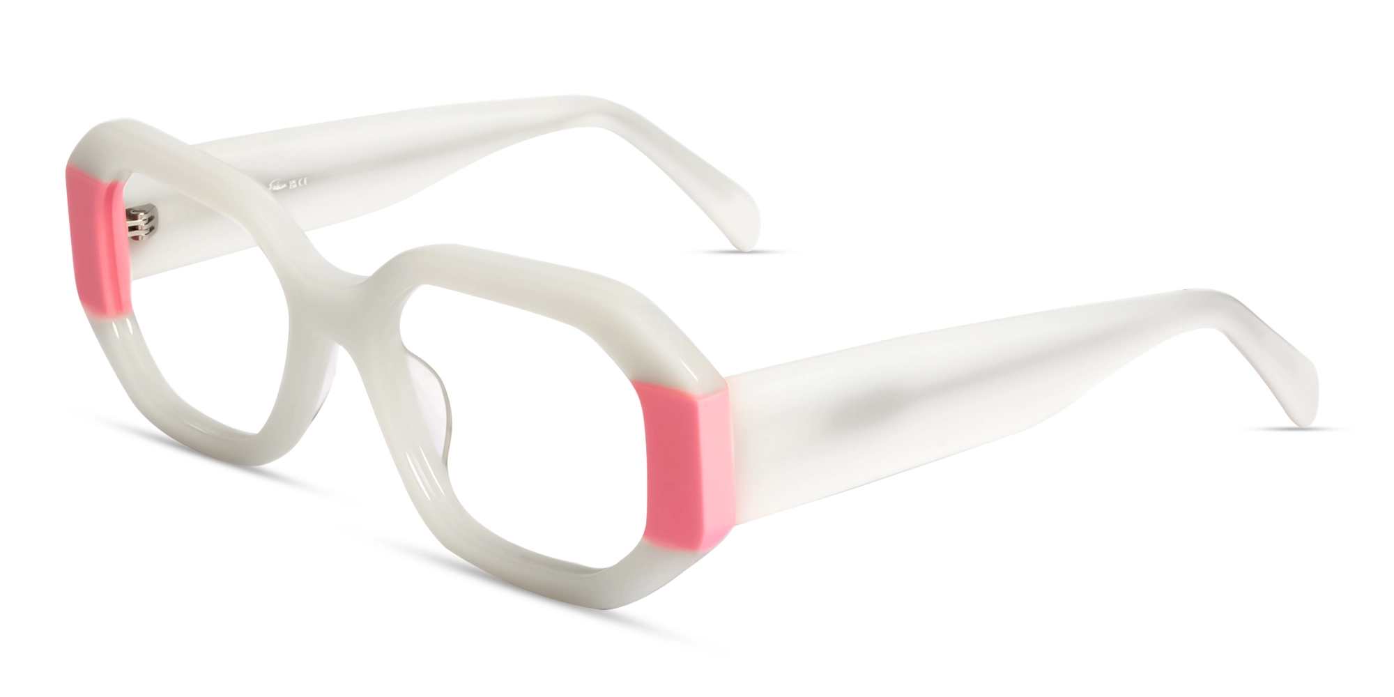 Bone White Thick Fullrim Rectangular Glasses
