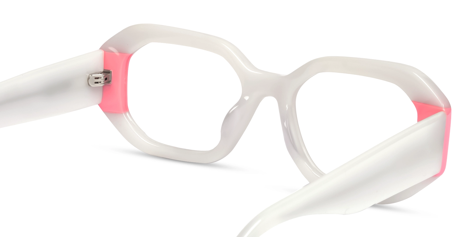 Bone White Thick Fullrim Rectangular Glasses