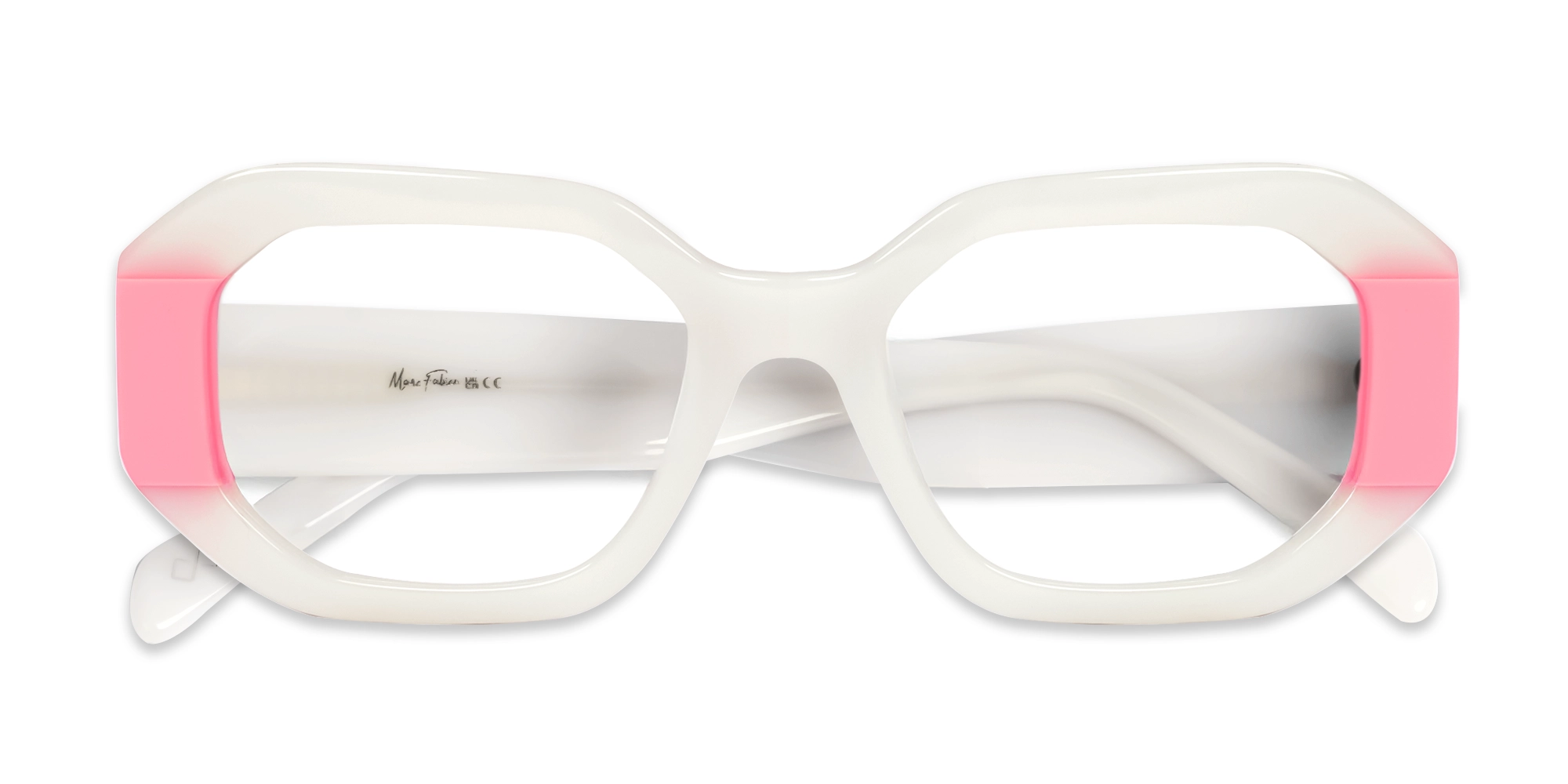 Bone White Thick Fullrim Rectangular Glasses