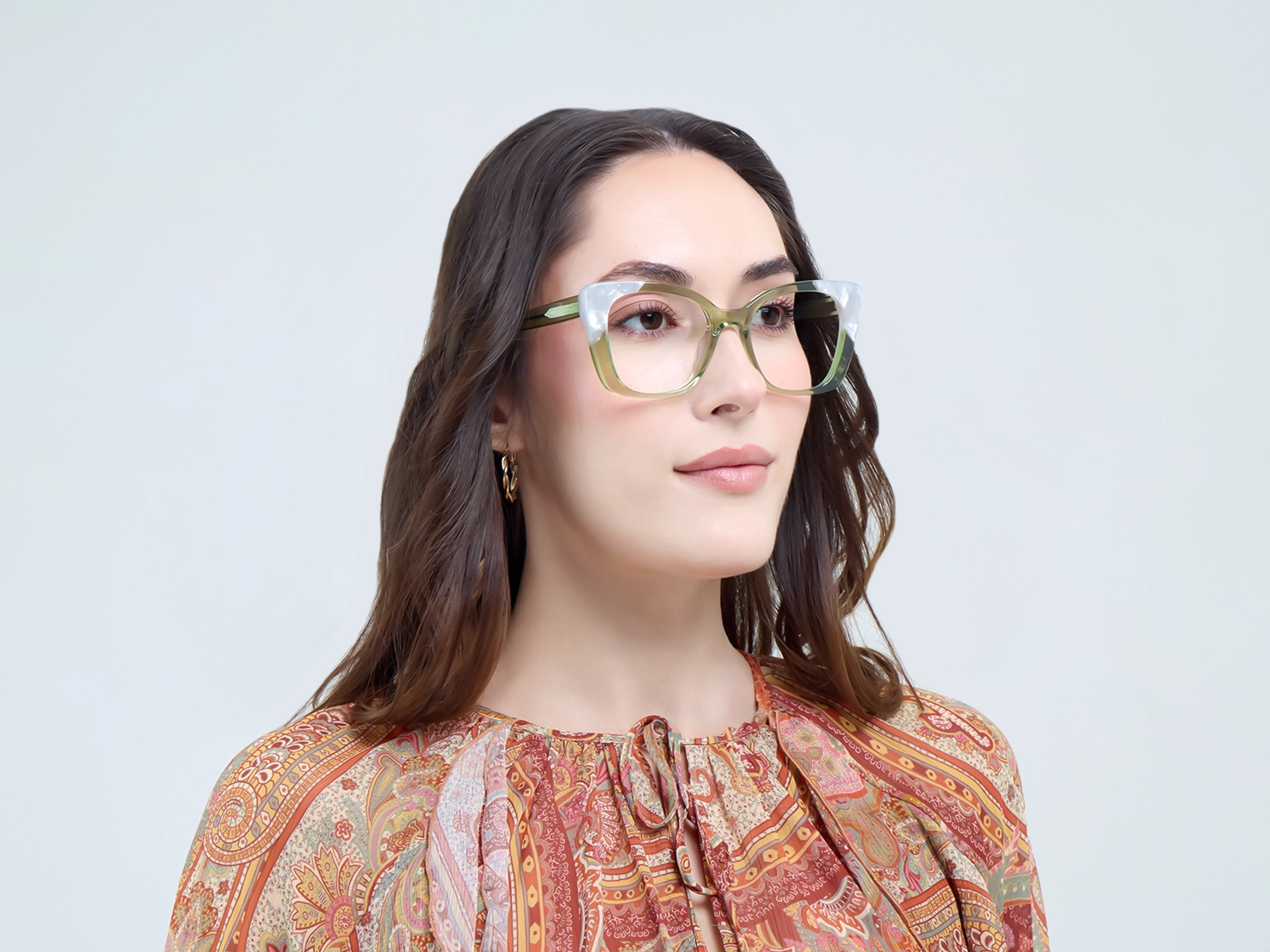 Crystal Gin Green Butterfly Glasses For Women-11