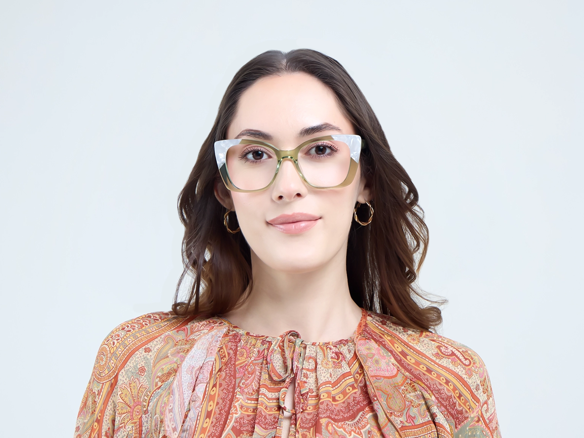 Crystal Gin Green Butterfly Glasses For Women-12