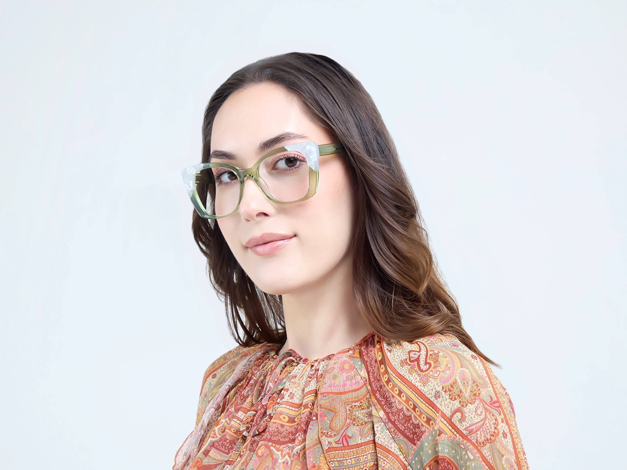 Crystal Gin Green Butterfly Glasses For Women-13