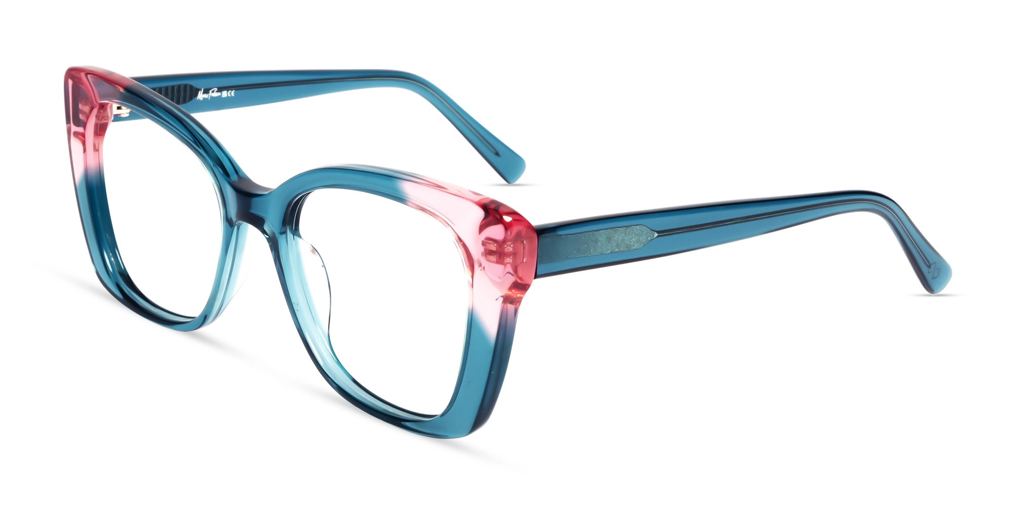 Crystal Teal Fullrim Butterfly Glasses For Female-3