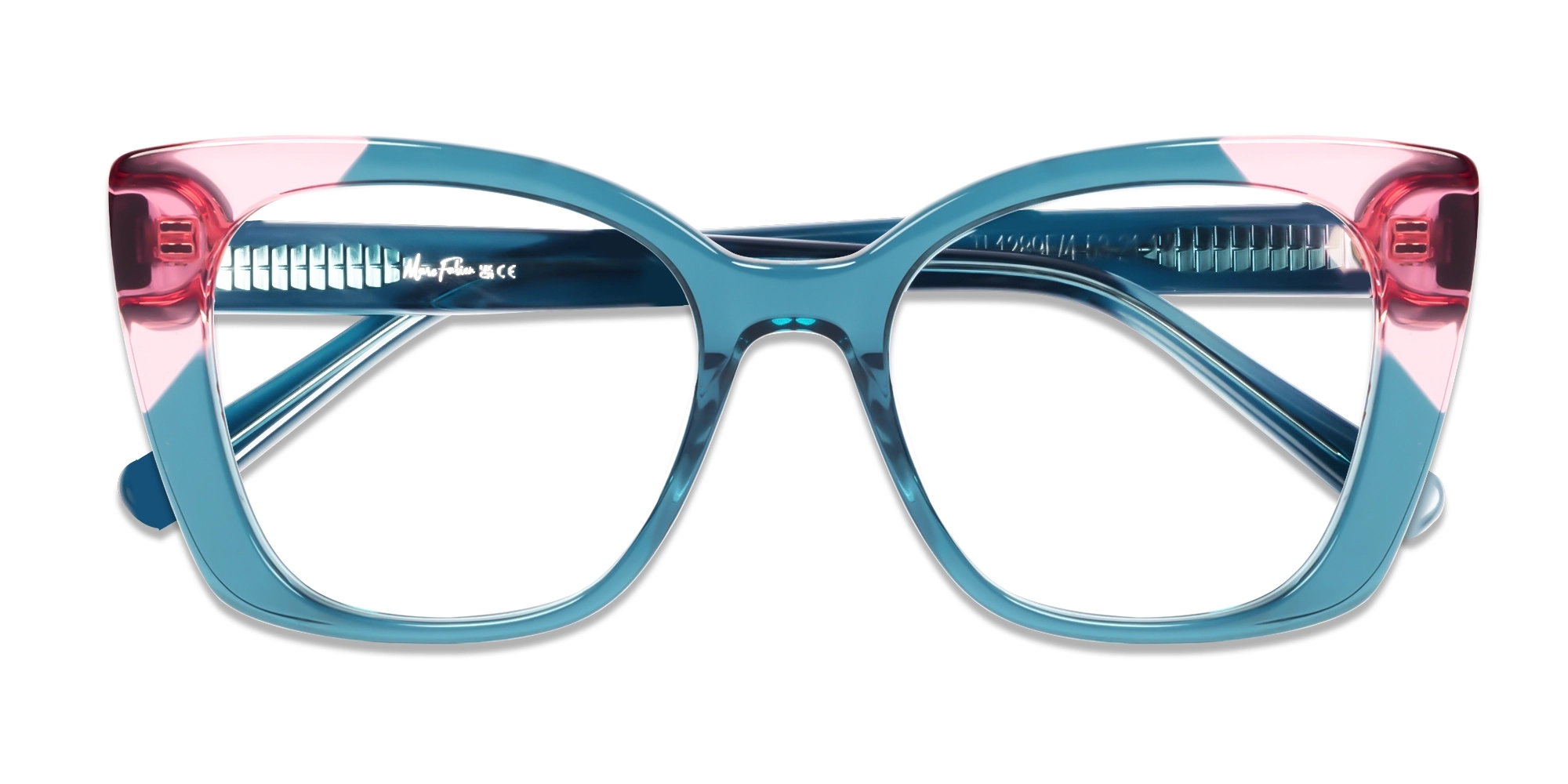 Crystal Teal Fullrim Butterfly Glasses For Female-6