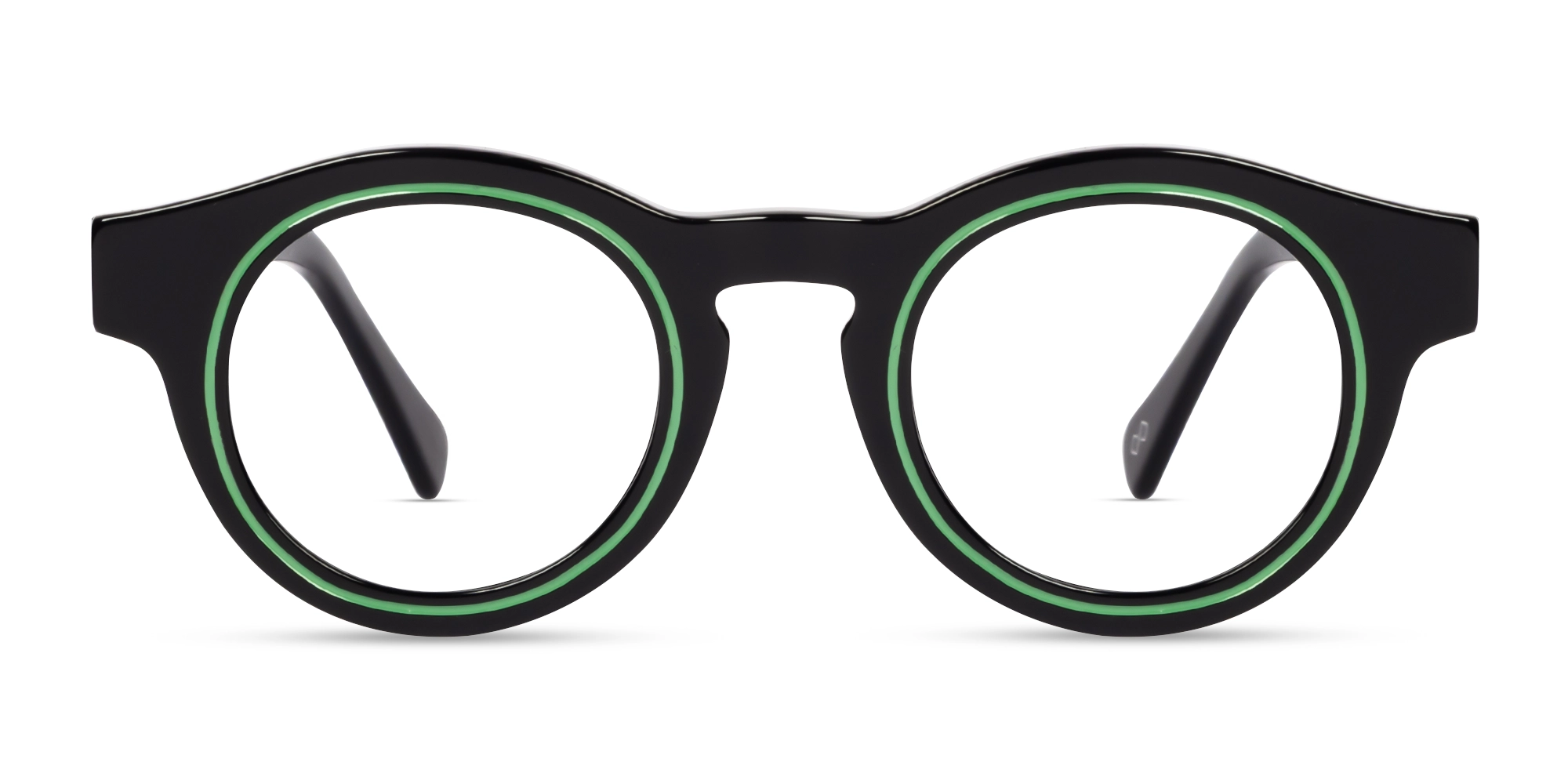 Black Round Keyhole Bridge Glasses-1