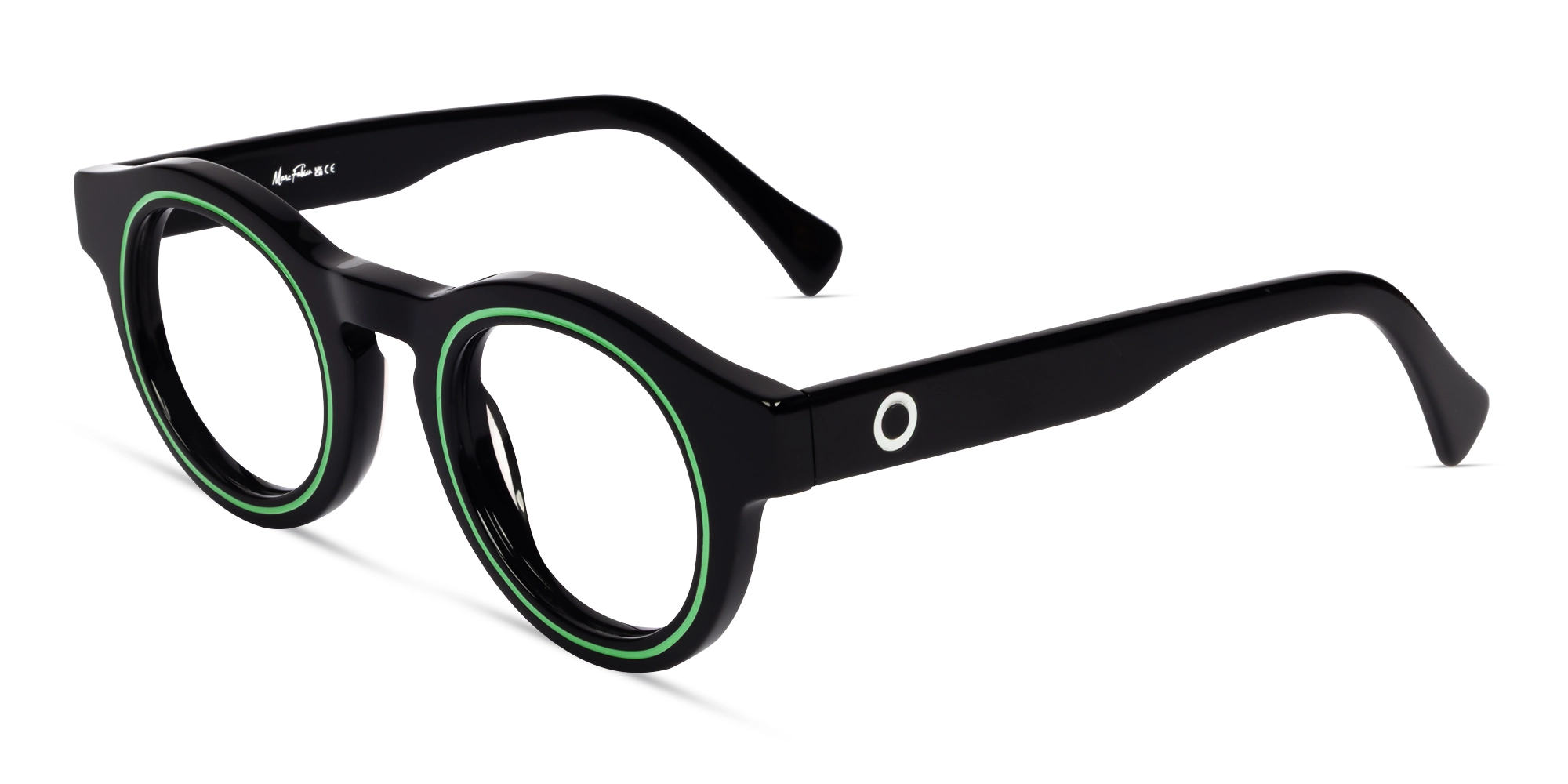 Black Round Keyhole Bridge Glasses-2