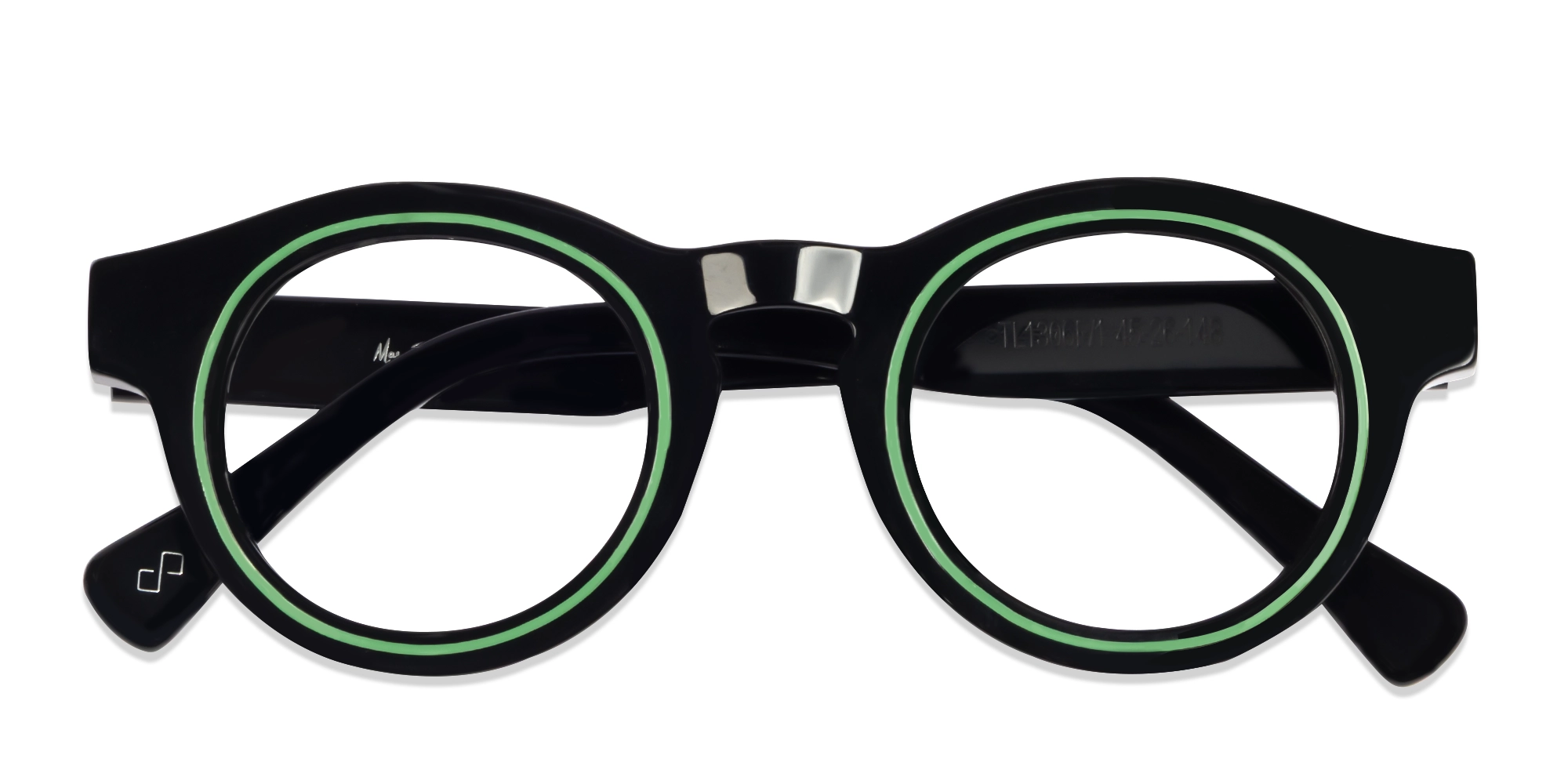 Black Round Keyhole Bridge Glasses-5